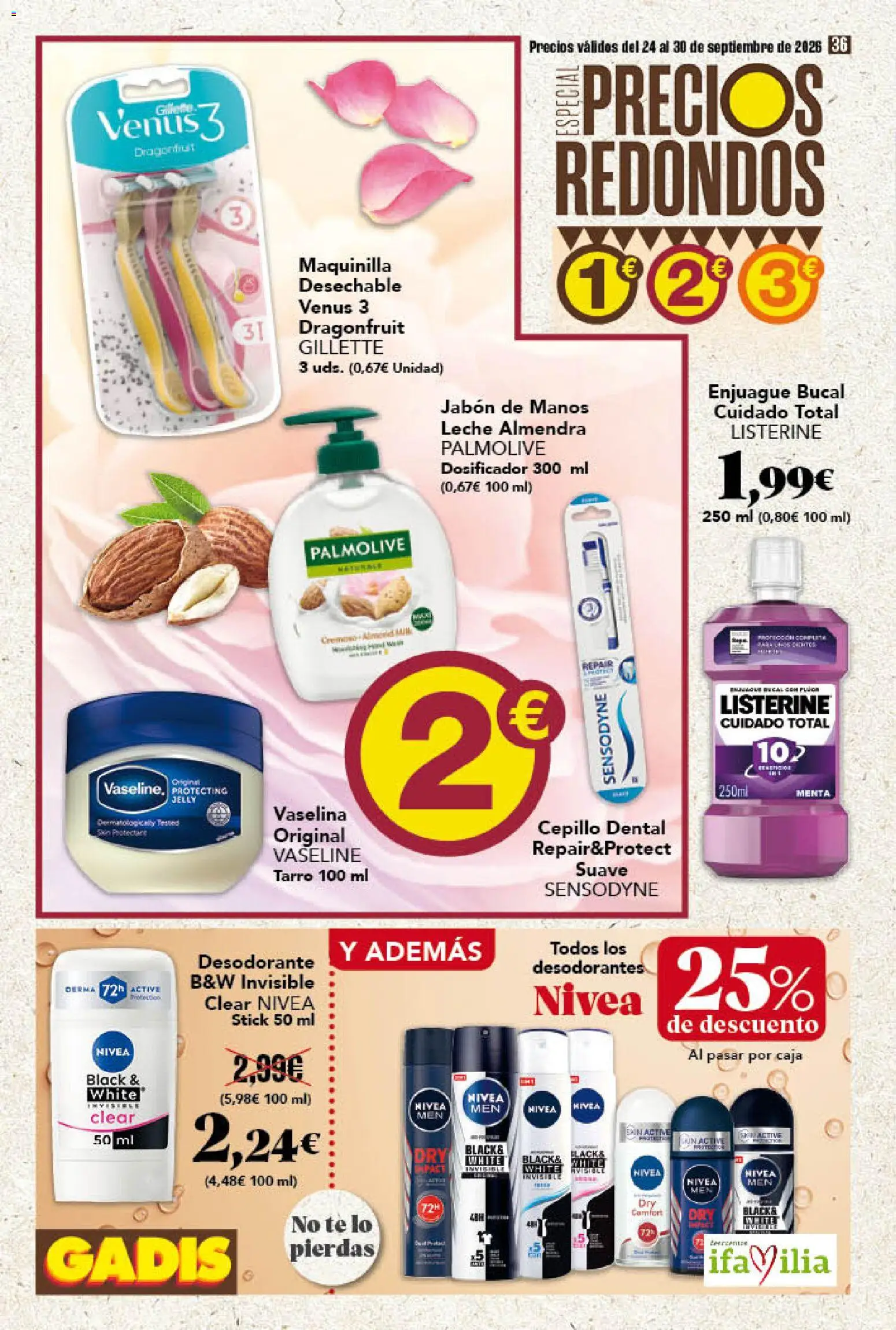 Gadis folleto │ válido desde el 24/09/2026 | Página: 36 | Productos: Cepillo, Jabón, Leche, Té