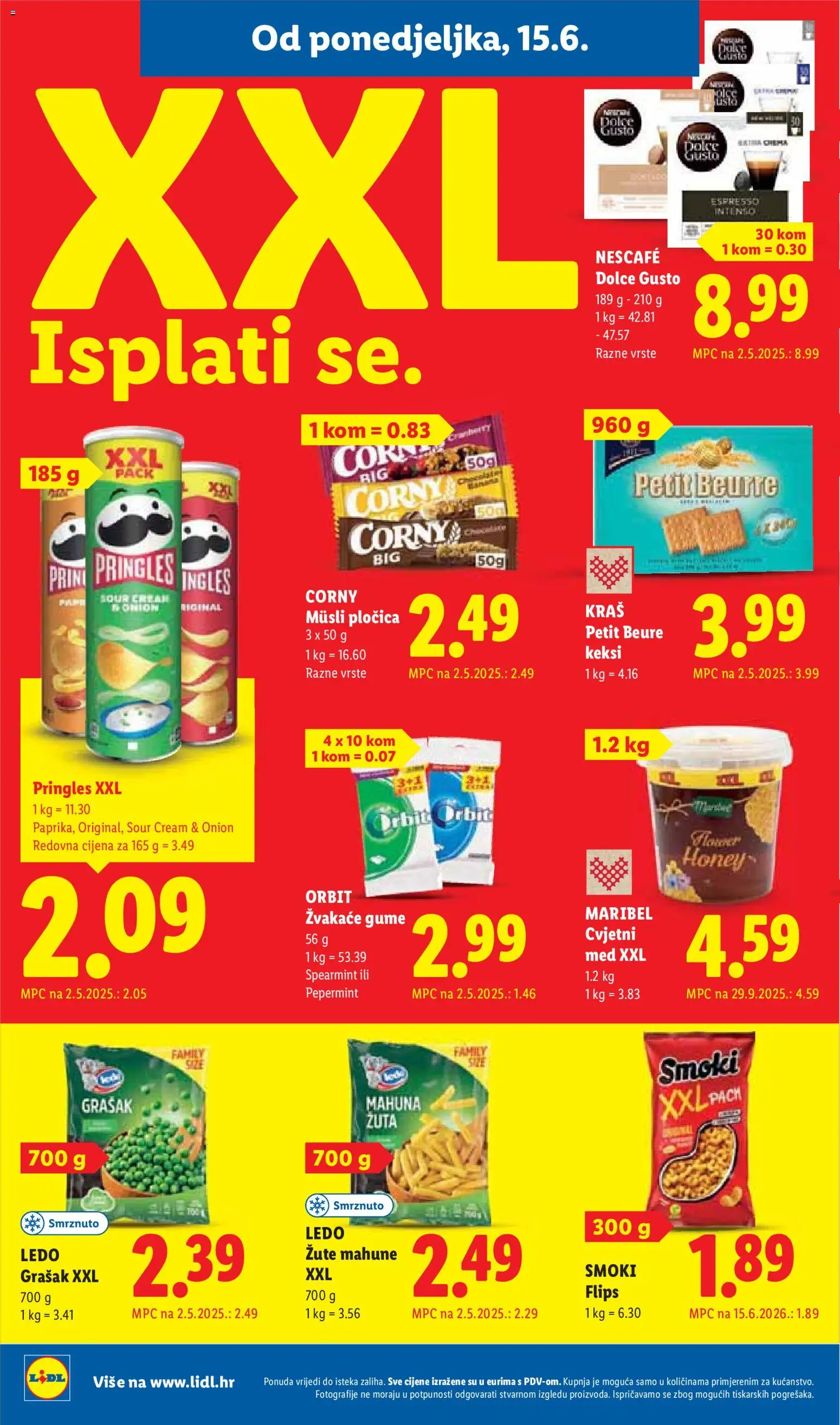 Lidl katalog | vrijedi od 15.06.2026 | Stranica: 8 | Proizvodi: Mahuna, Med, Petit Beurre, Nescafe