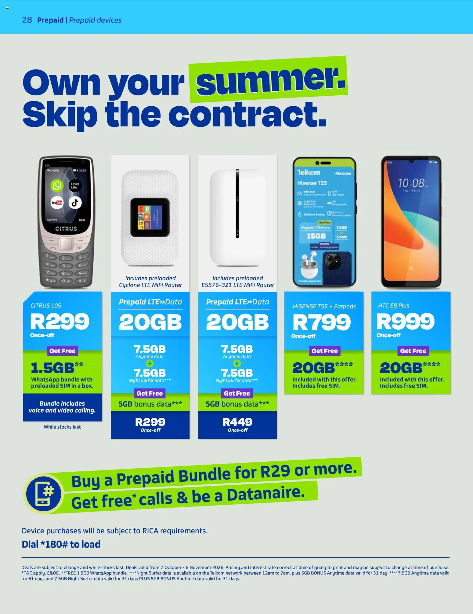 New Telkom catalogue – valid from 07/10/2026 | Page: 28 | Products: Data, Sim, Router, Smartphone
