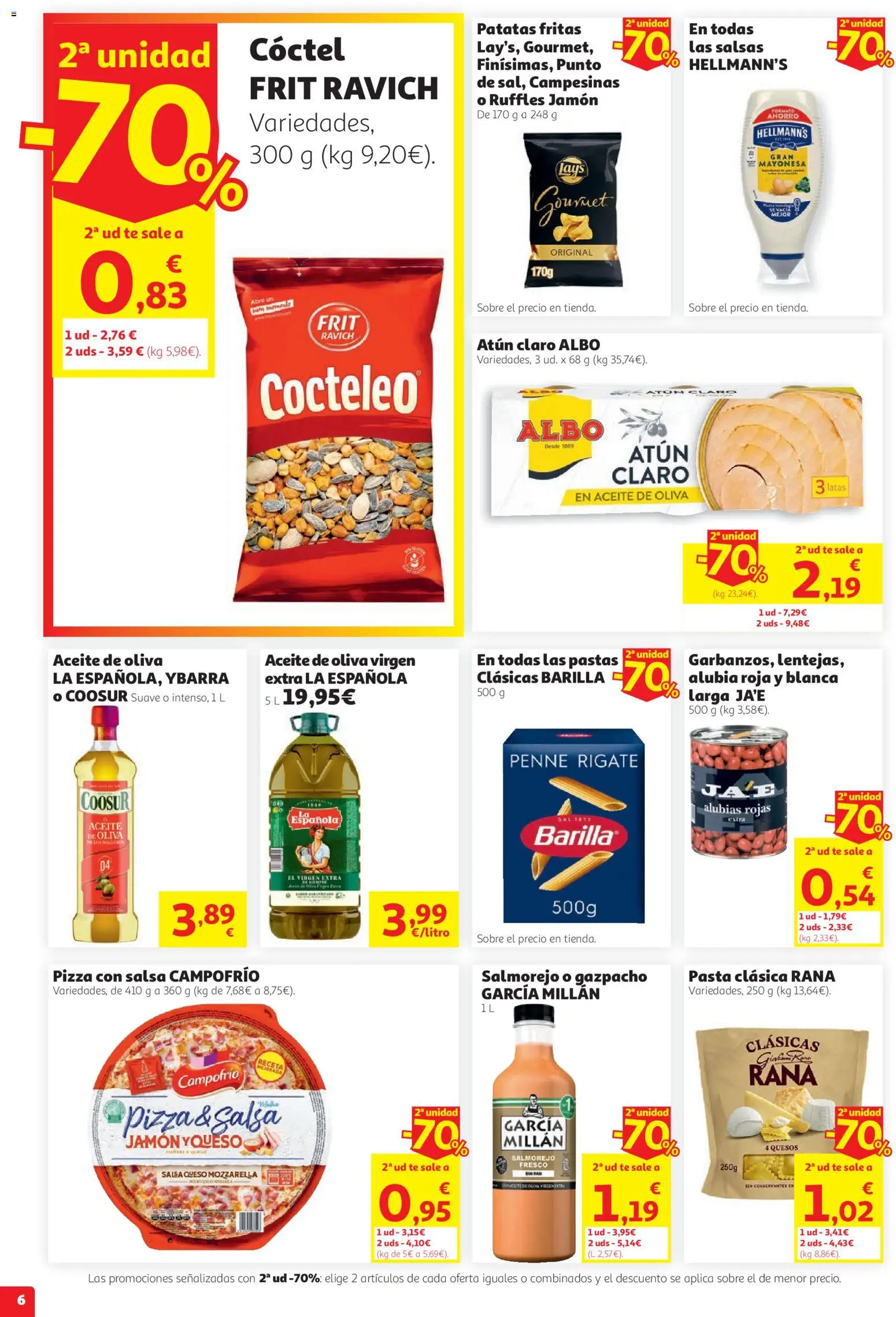 Alcampo Superstore Nacional │ válido desde el 27/08/2026 | Página: 6 | Productos: Salsas, Barilla, Mozzarella, Gazpacho