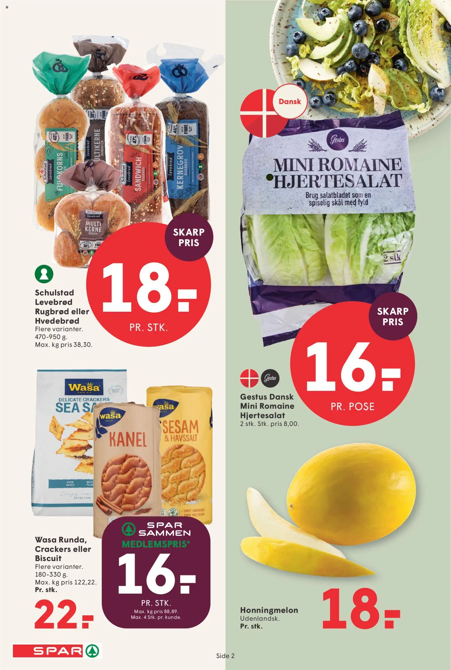 Spar tilbudsavis – gyldig fra 22.05.2026 | Side: 2 | Produkter: Kanel, Honningmelon, Rugbrød, Søm