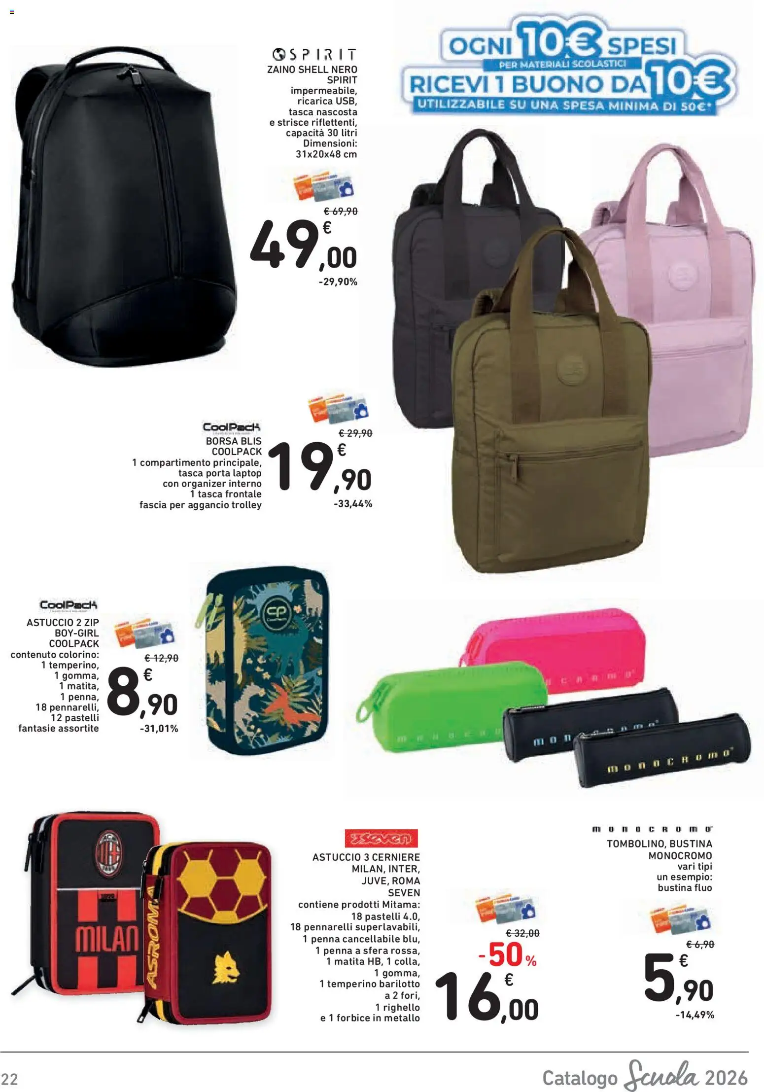Volantino Conad del 21/08/2026 | Pagina: 22 | Prodotti: Porta, Laptop, Forbice, Borsa
