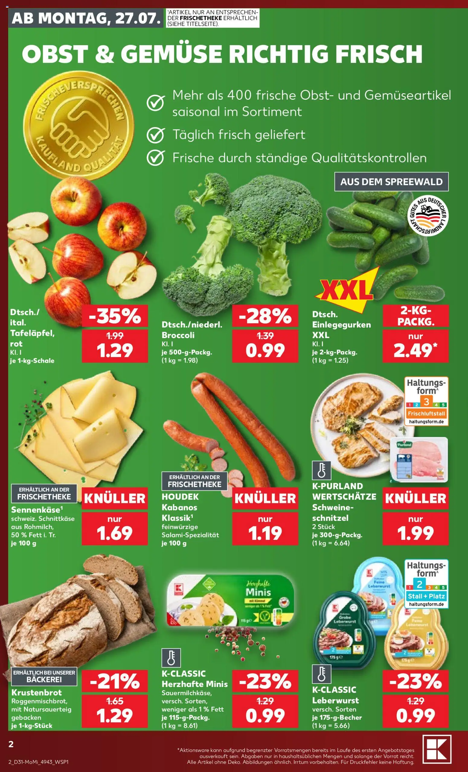 Kaufland Německo leták - Köln od 27.07.2026 | Strana: 2 | Produkty: Kabanos, Forma