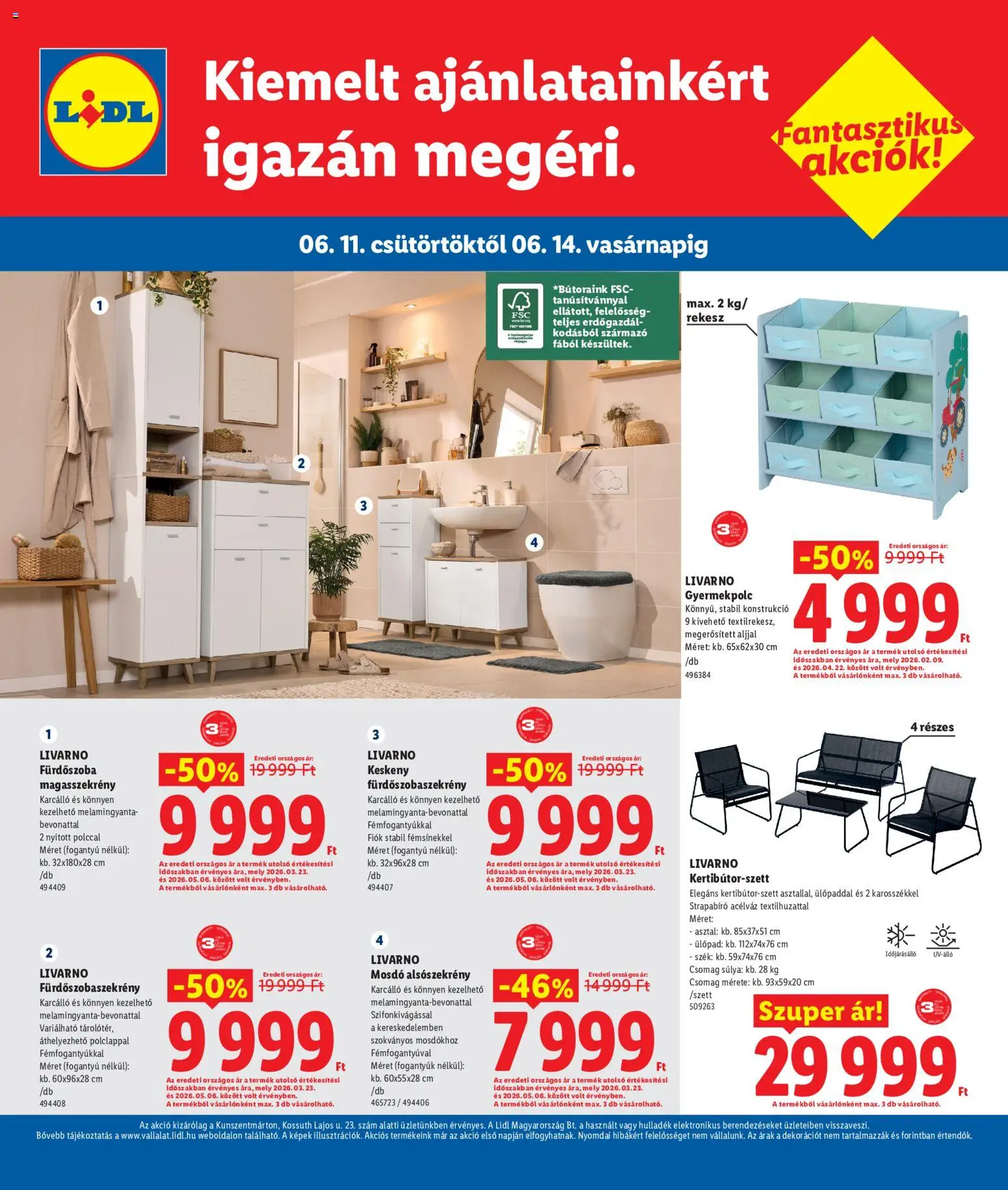 Lidl akciós ujság - amely érvényes a következő dátumtól: 2026.06.11. | Oldal: 4 | Termékek: Ülőpad, Asztal, Szék, Mosdó