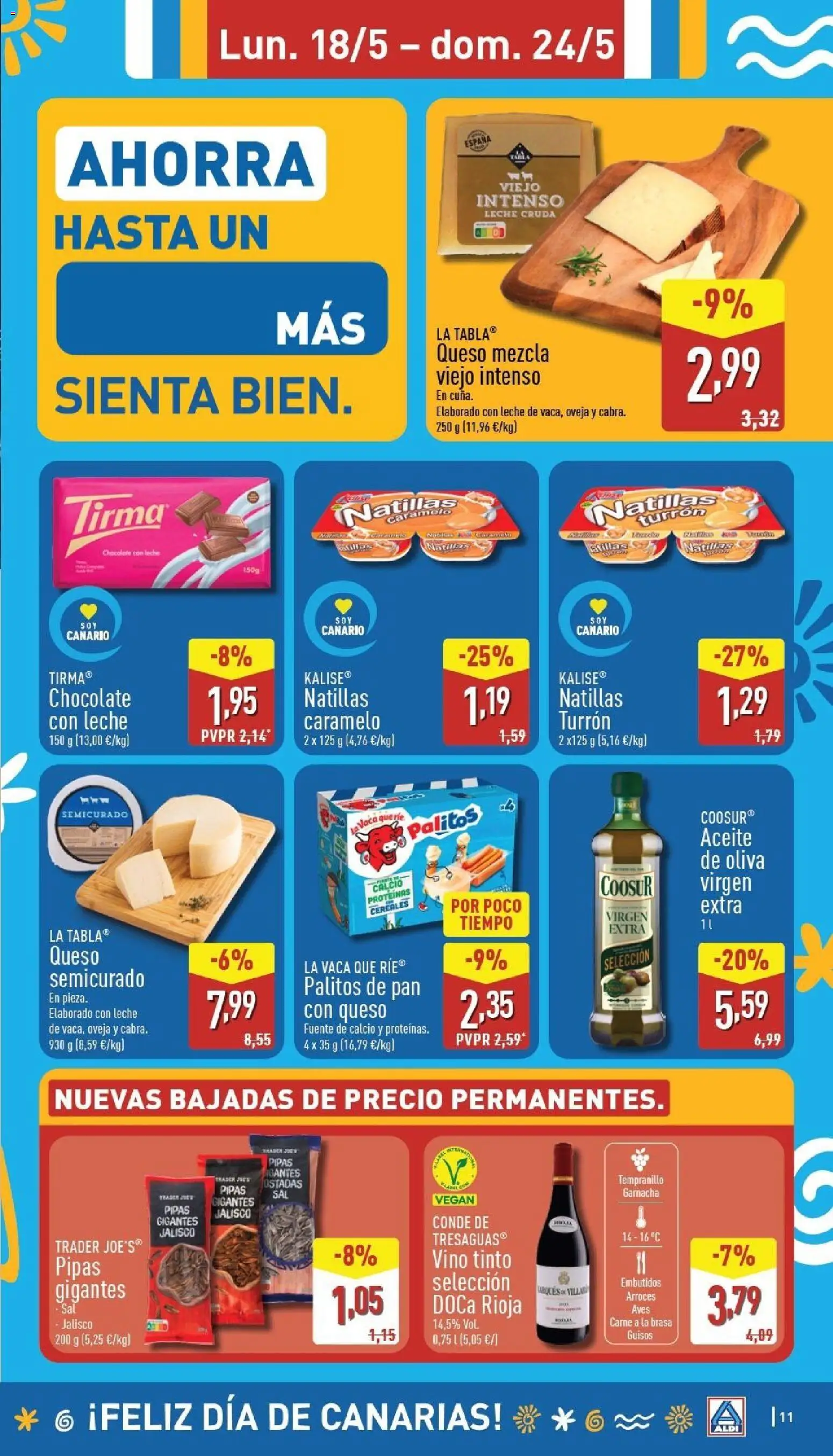 Aldi folleto Canarias │ válido desde el 18.05.2026 | Página: 11 | Productos: Aceite, Cereales, Aceite de oliva, Chocolate con leche