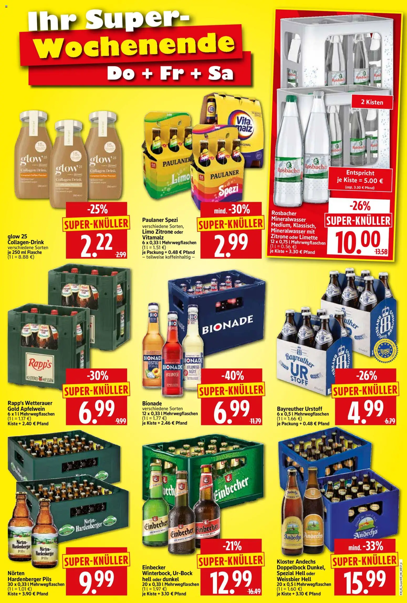 HERKULES Sonderbeilage – gültig ab 05.11.2026 | Seite: 4 | Produkte: Weißbier, Paulaner spezi, Bionade, Paulaner