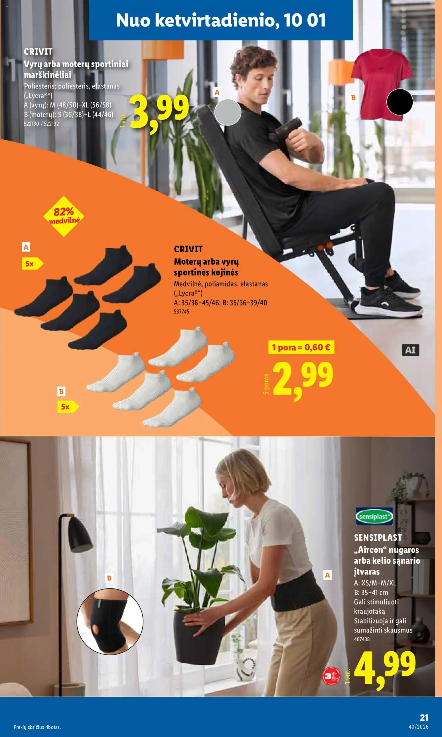 LIDL akcijos nuo 2026.09.28 | Puslapis: 21 | Prekių: Marškinėliai, Kojinės