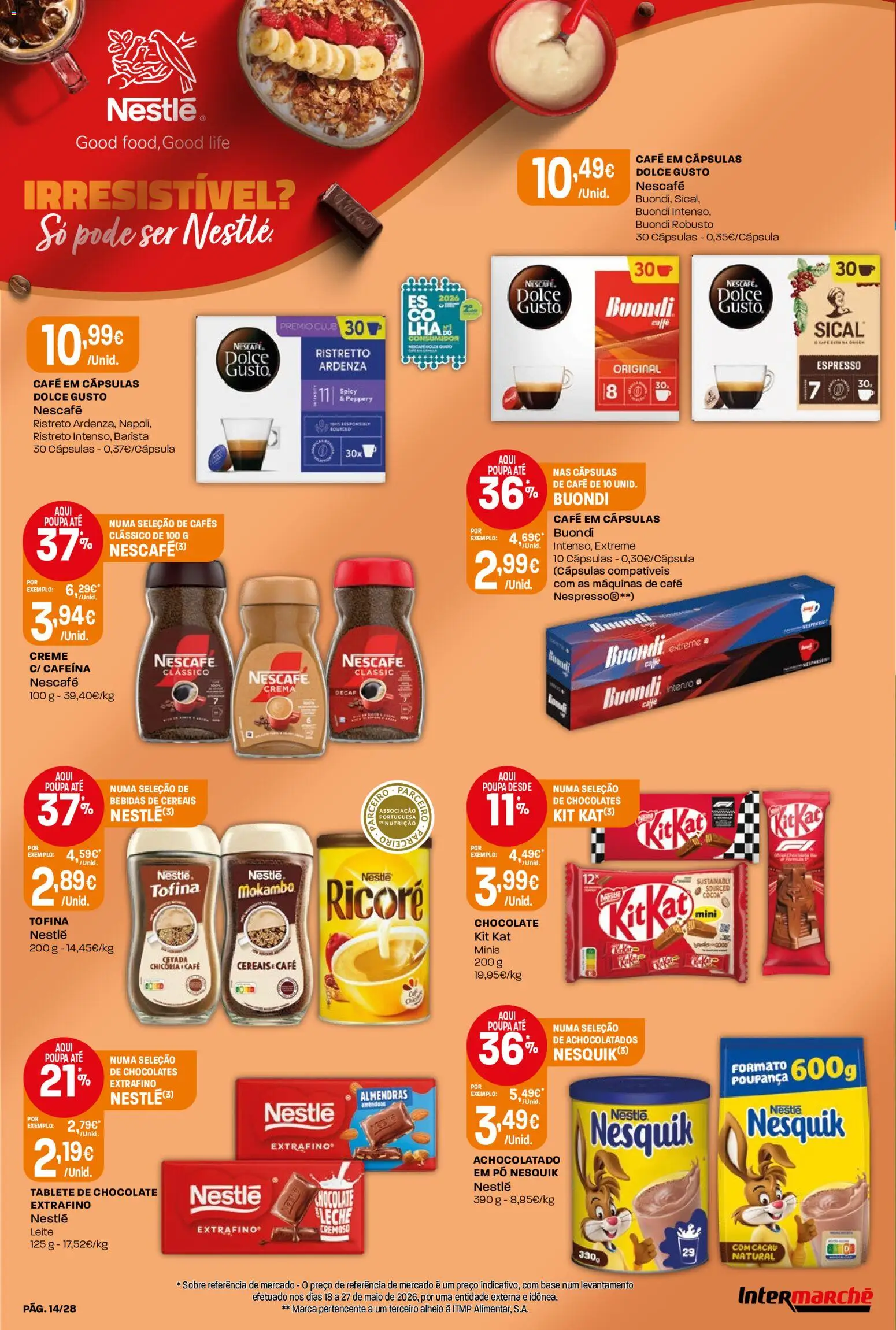 Intermarché Folheto Contact │ válido de 02/07/2026 | Página: 14 | Produtos: Chocolates, Nestlé, Café, Creme
