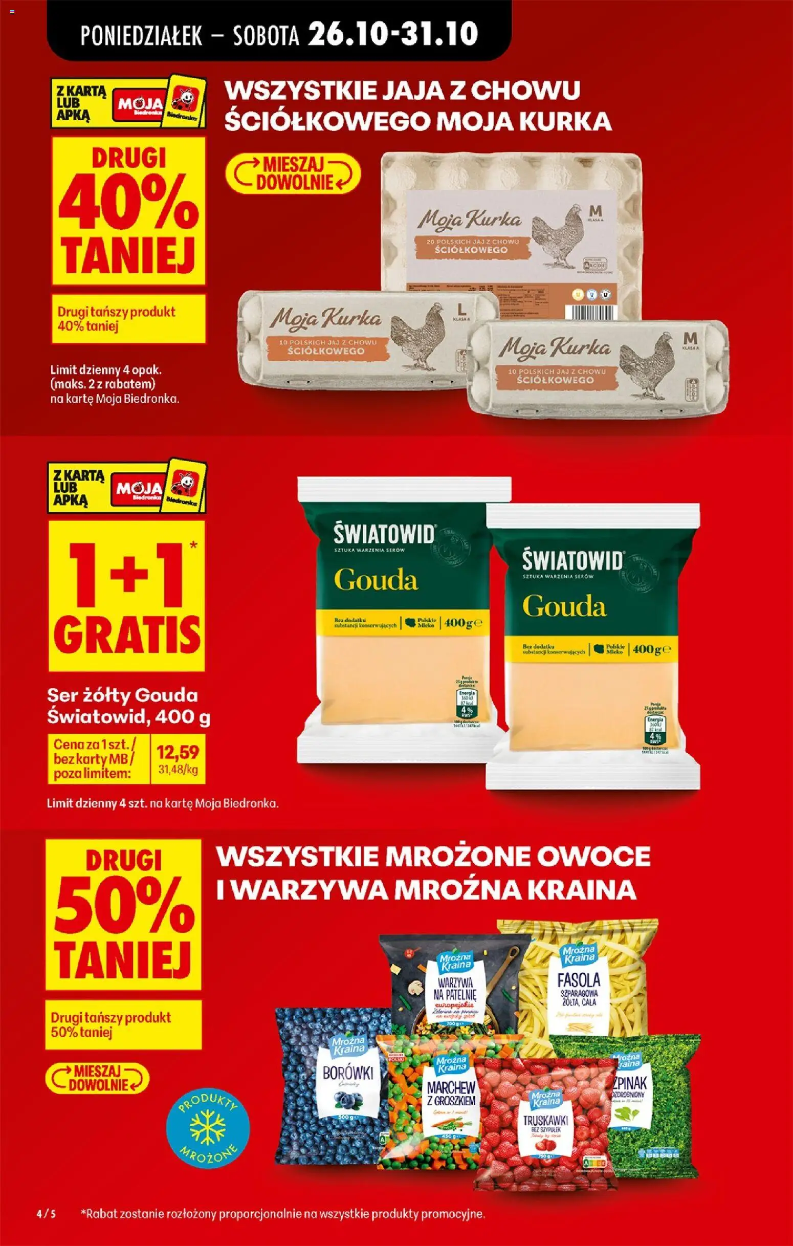 Biedronka Polsko leták - Codziennie niskie ceny od 26.10.2026 | Strana: 4 | Produkty: Gouda