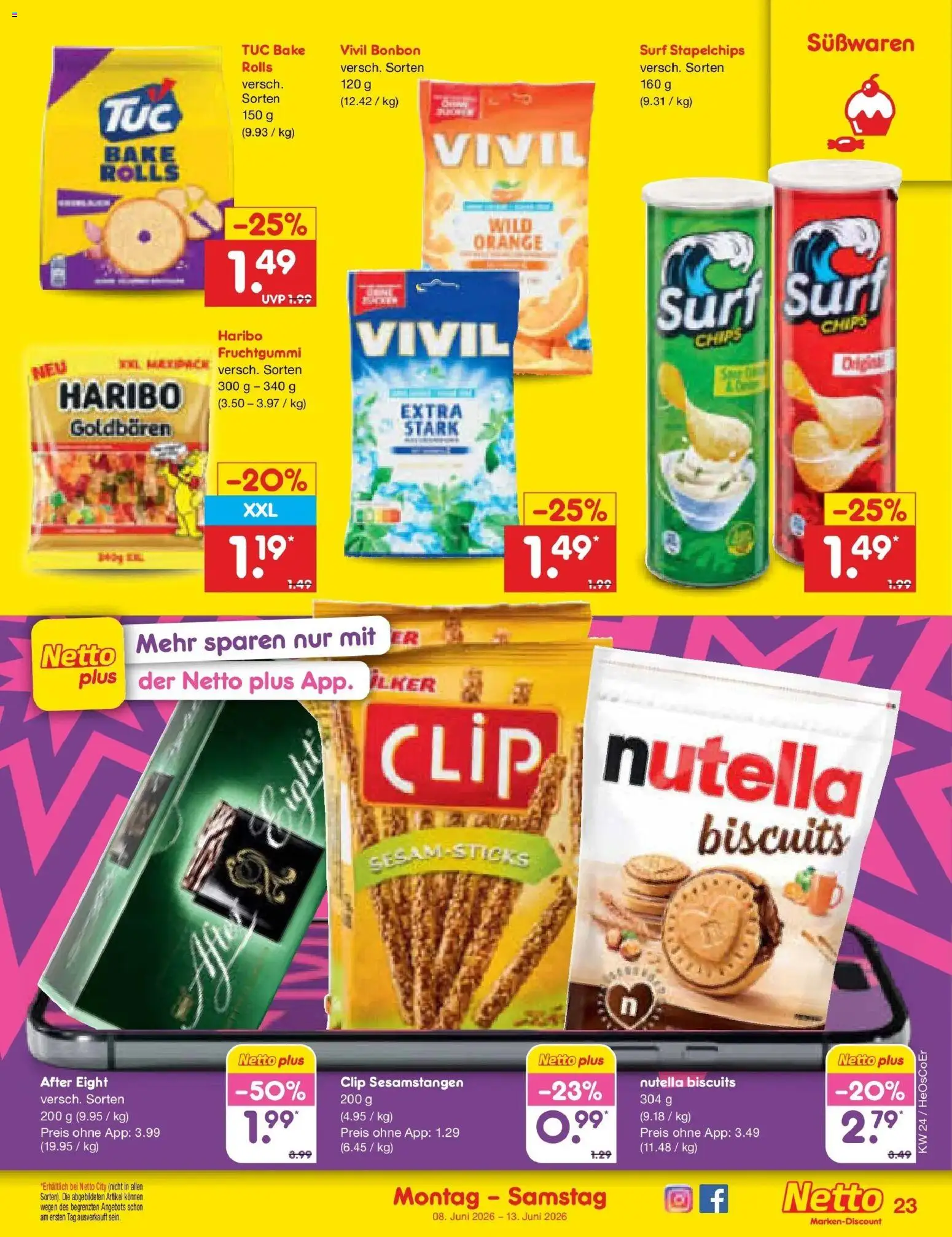 Netto Marken-Discount Prospekt Delitzsch – gültig ab 08.06.2026 | Seite: 37 | Produkte: Haribo, Nutella, Chips