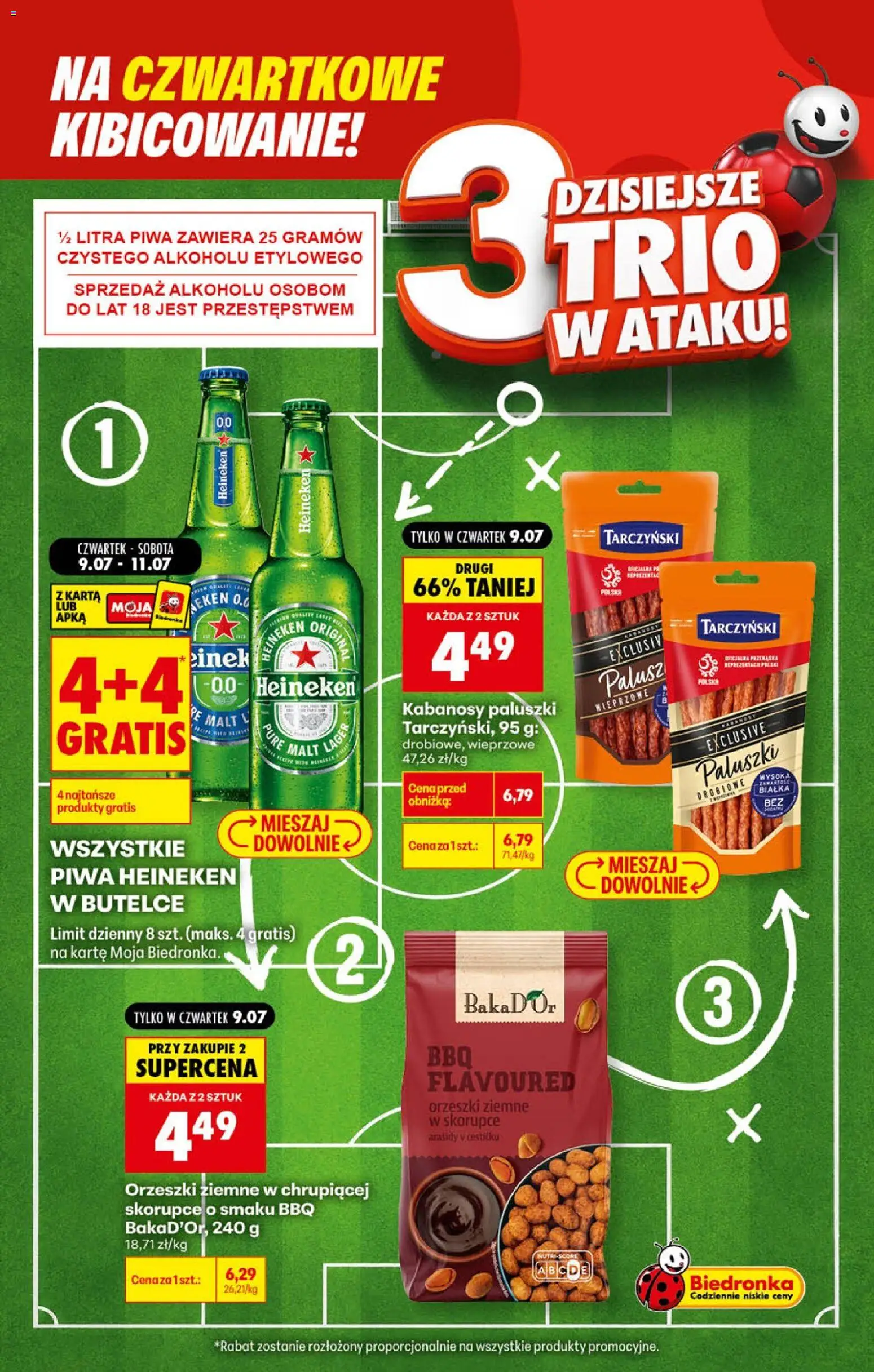 Biedronka Polsko leták - Football oferta od 09.07.2026 | Strana: 3 | Produkty: Heineken, Arašídy