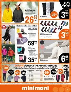 Minimani-mainoslehti voimassa 09/09/2026 alkaen | Sivu: 9 | Tuotteet: Sadetakki, Kumisaappaat