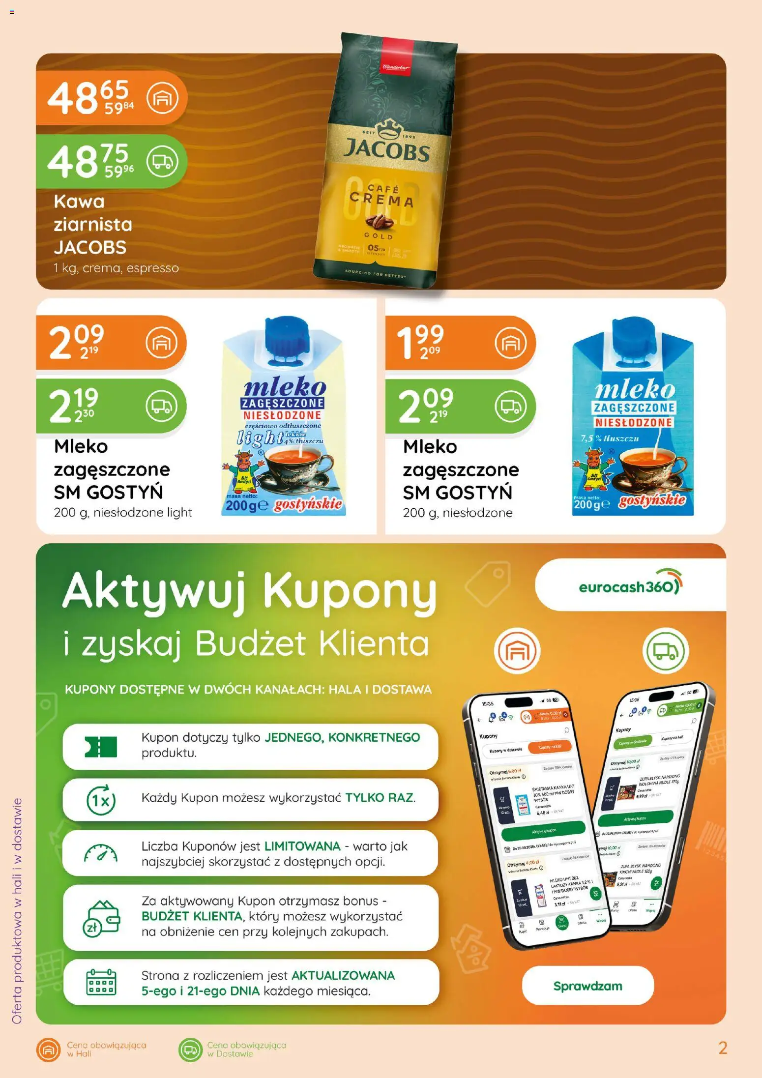 Eurocash gazetka - Katalog Święto Kawy od 24.09.2026 | Strona: 2 | Produkty: Mleko, Mleko UHT, Kawa, Jacobs gold