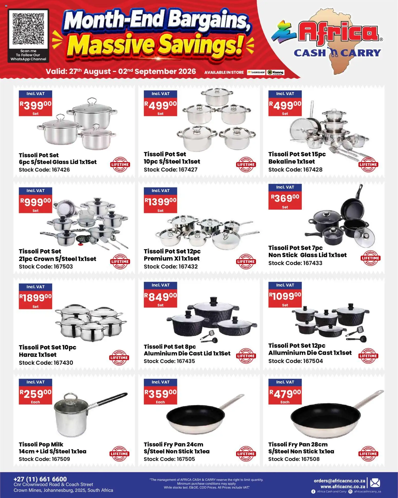 New Africa Cash & Carry catalogue – valid from 27/08/2026 | Page: 45 | Products: Milk, Stock