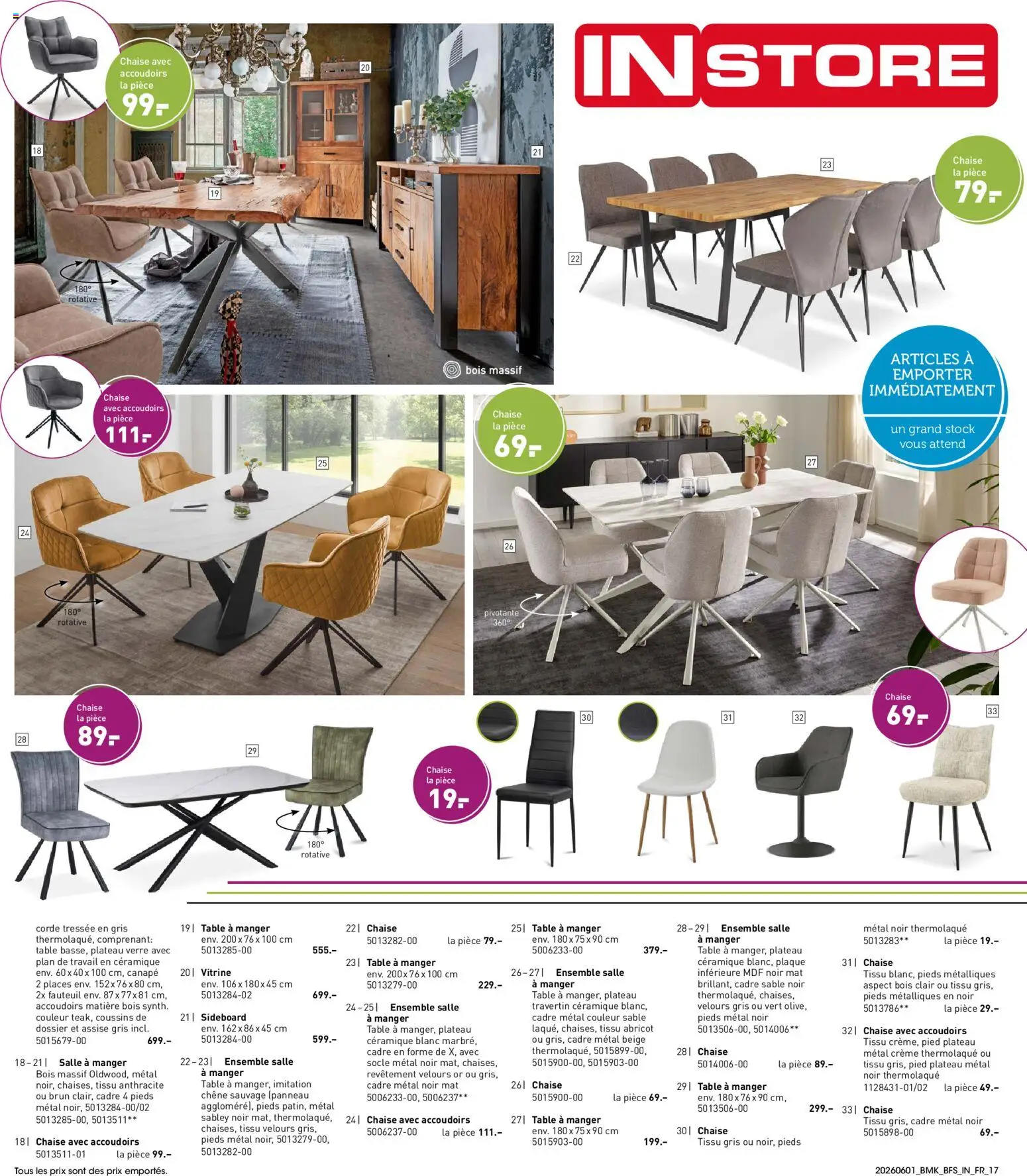 {H1} | Page: 17 | Produits: Store, Table à manger, Crème, Cadre
