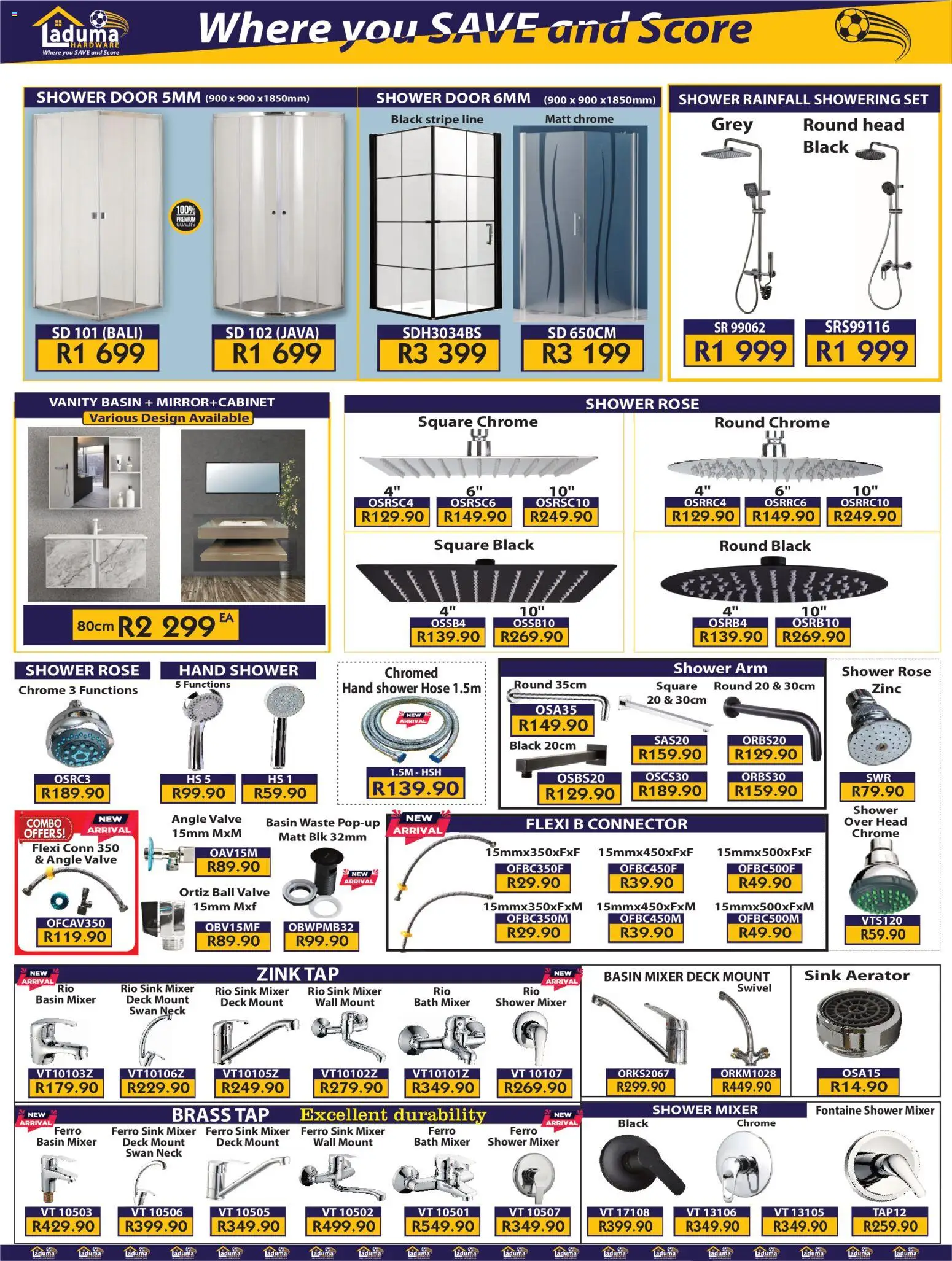 New Laduma Hardware catalogue – valid from 01.02.2026 | Page: 10 | Products: Bath, Shower, Basin, Tap