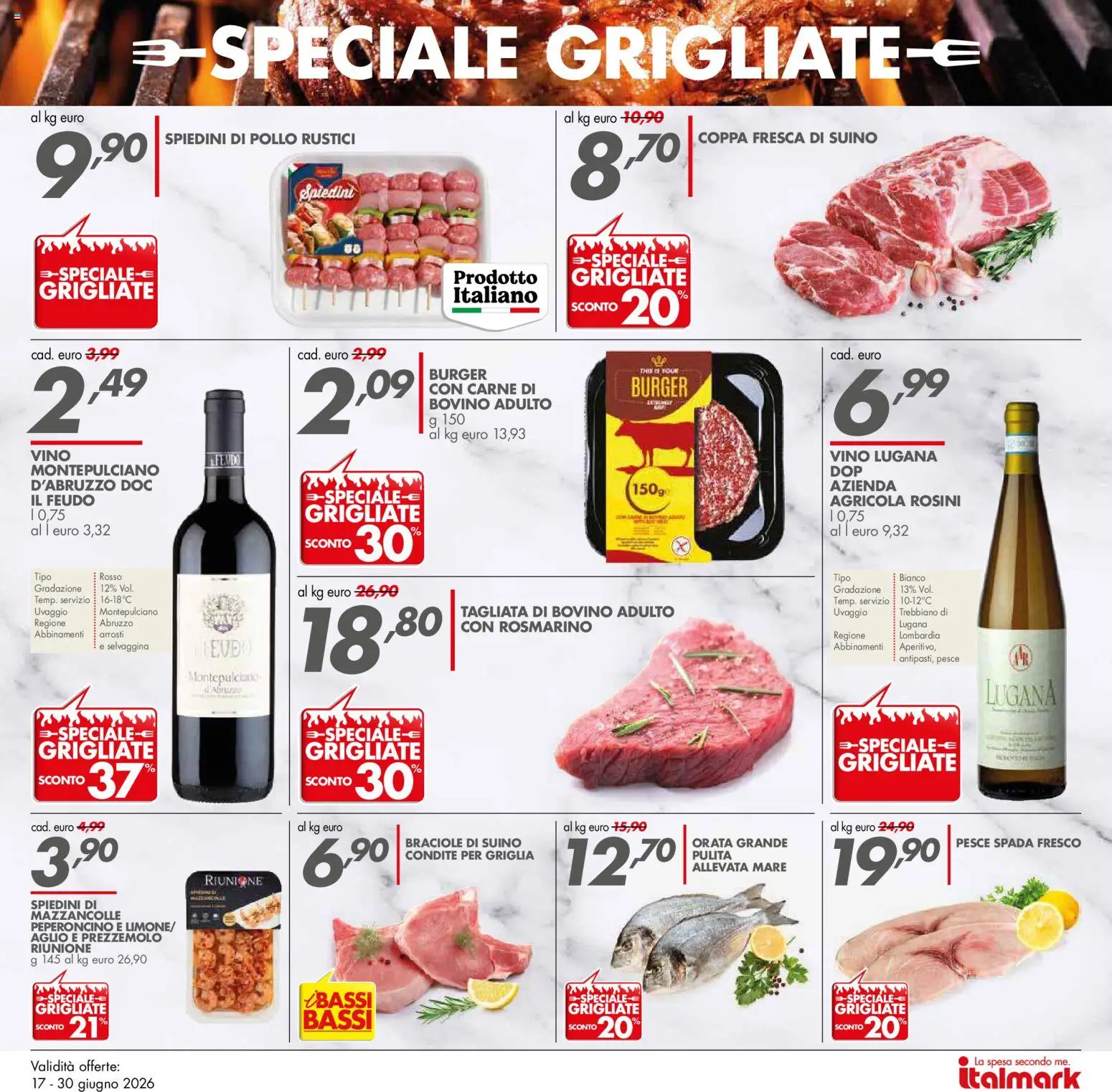 Volantino Italmark del 17.06.2026 | Pagina: 23 | Prodotti: Pollo, Suino, Vino, Prezzemolo