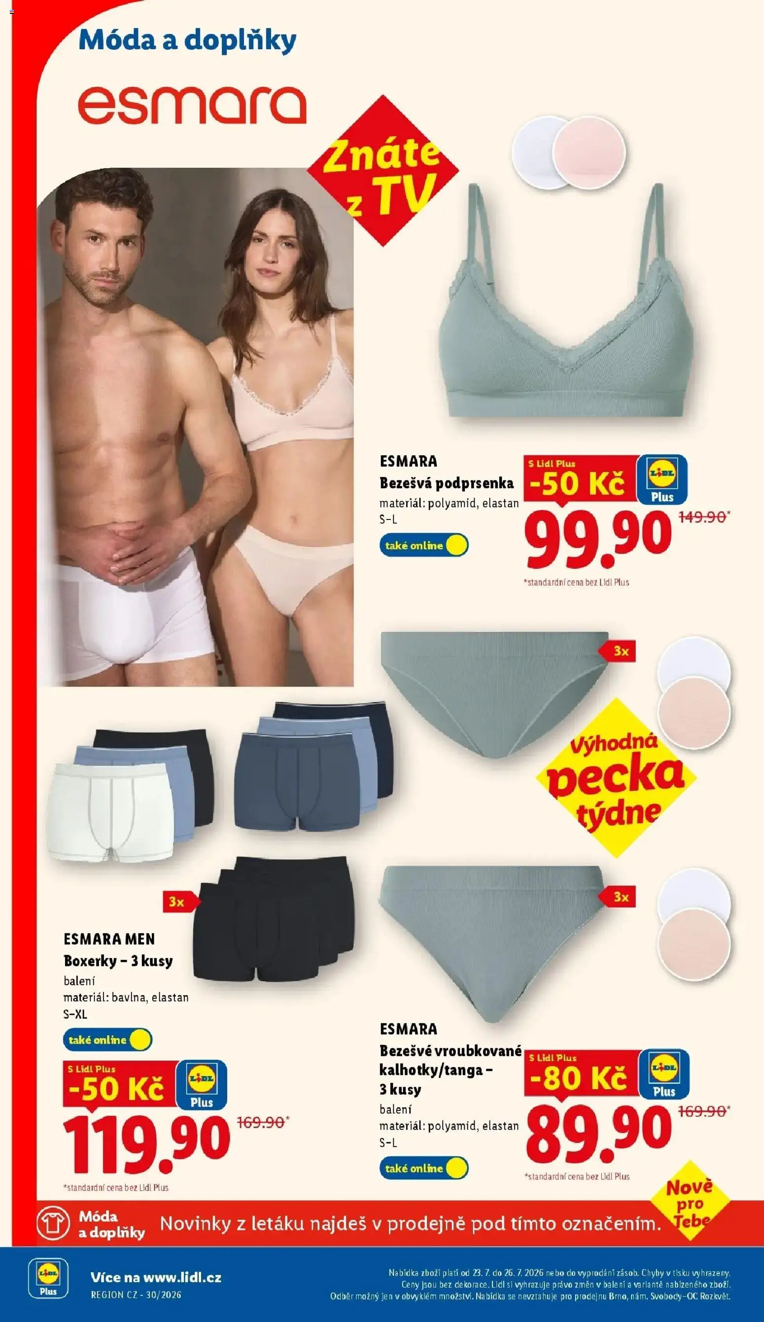 Lidl aktuální leták - Spotřební zboží od 20.07.2026 | Strana: 14 | Produkty: Podprsenka, Boxerky