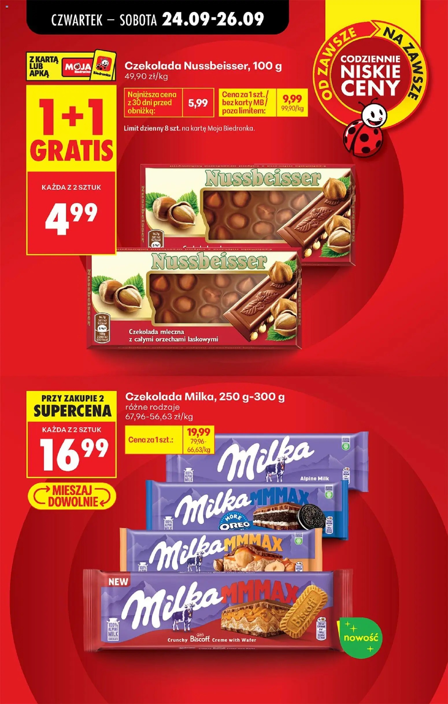 Biedronka Polsko leták - Codziennie niskie ceny od 24.09.2026 | Strana: 13 | Produkty: Milka, Karty, Oreo, Milk chocolate
