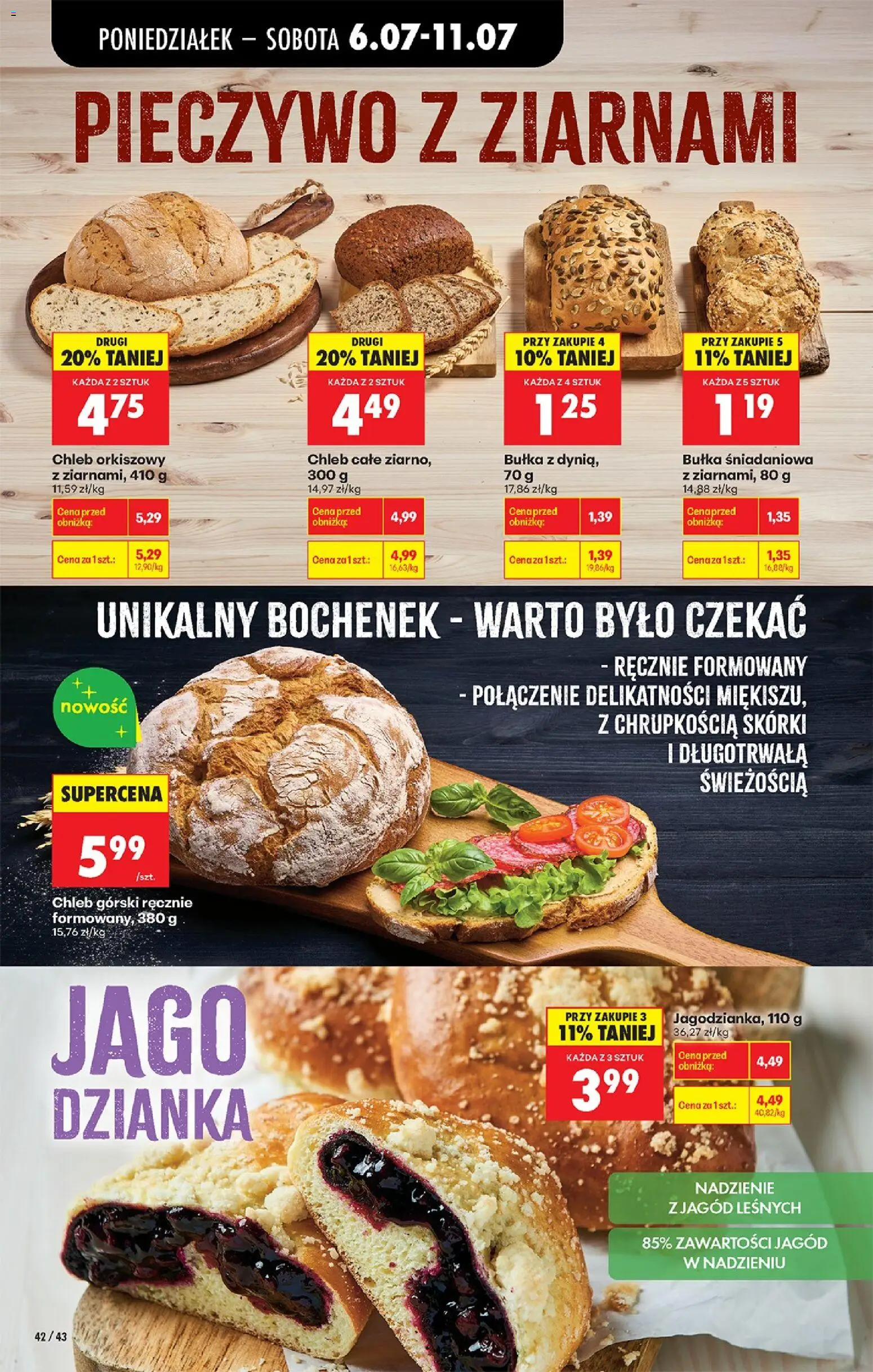 Biedronka gazetka od poniedziałku od 06.07.2026 | Strona: 60 | Produkty: Pieczywo, Bułka, Chleb