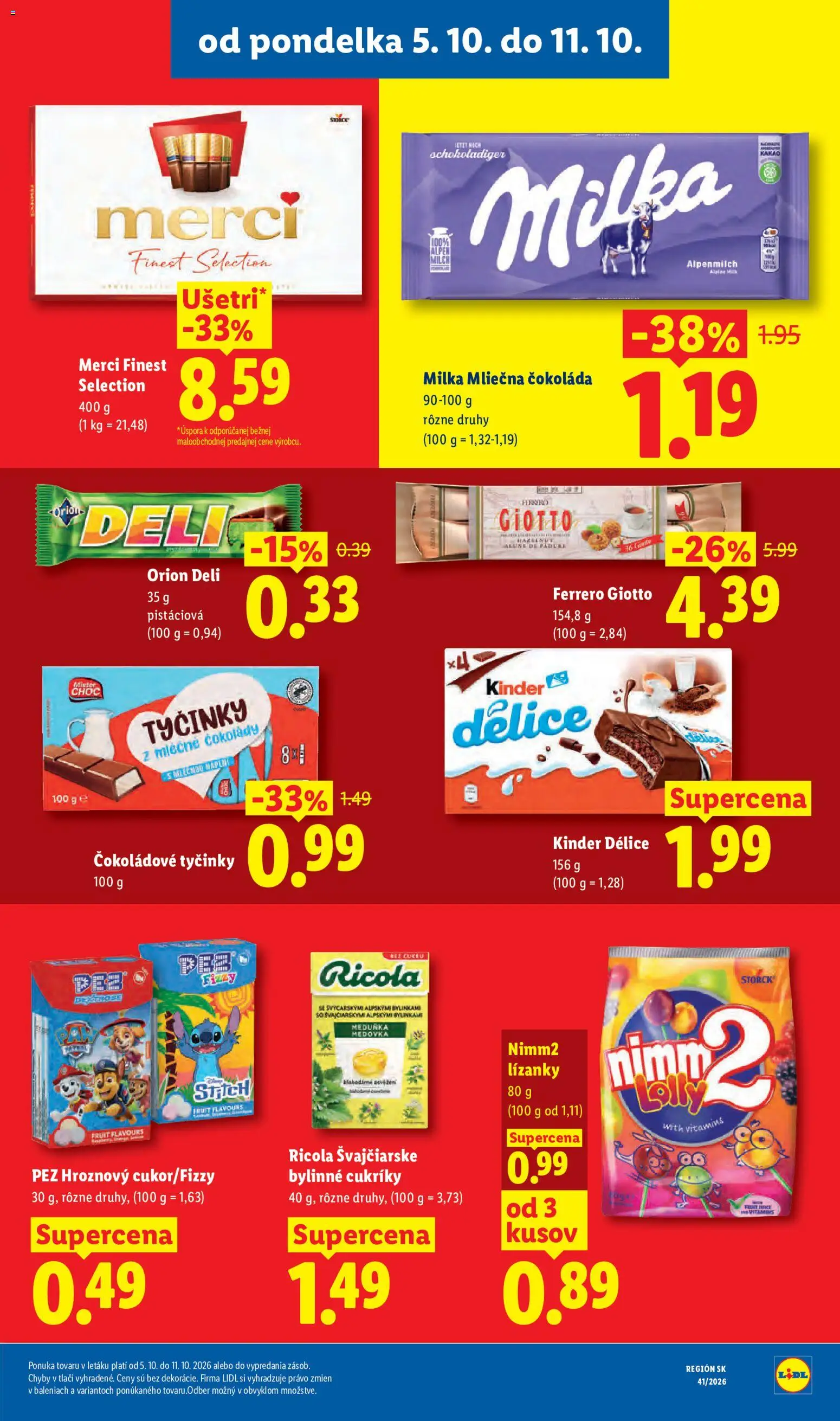 Nové Lidl akcie – leták je platný od 05.10.2026 | Strana: 37 | Produkty: Merci, Kinder, Čokoláda, Kakao