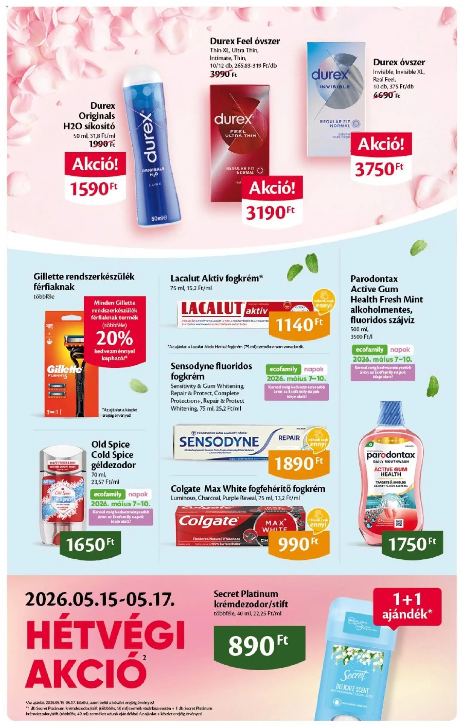 EcoFamily akciós ujság - amely érvényes a következő dátumtól: 07.05.2026 | Oldal: 16 | Termékek: Old spice, Sikosító, Óvszer, Fogkrém