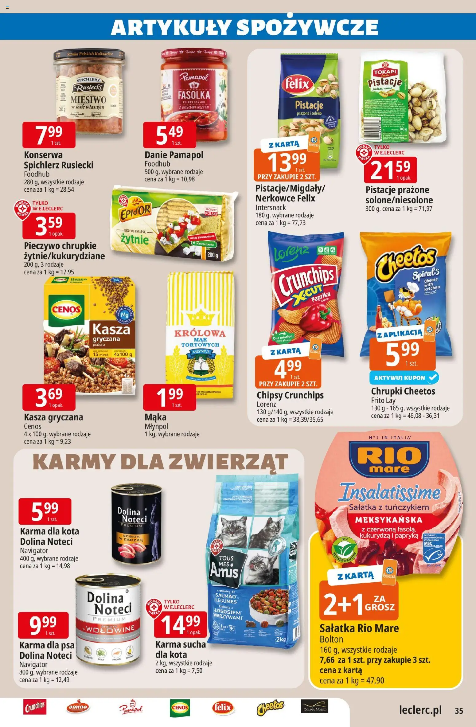 E.Leclerc gazetka - Wrocław od 10.03.2026 | Strona: 35 | Produkty: Papryka, Warka, Sałatka z tuńczykiem, Karma dla psa