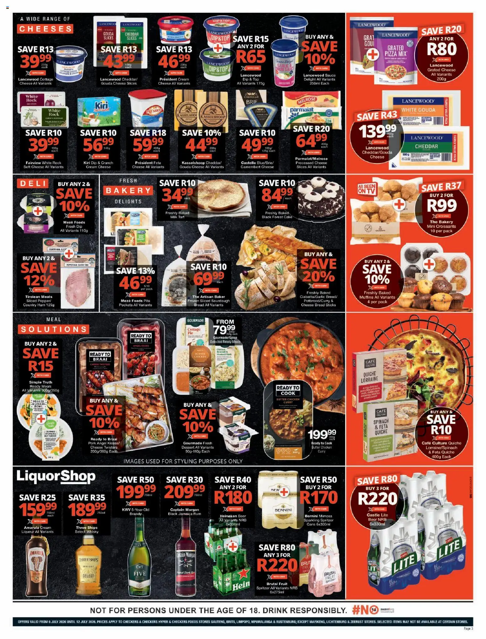 New Checkers catalogue – valid from 06/07/2026 | Page: 3 | Products: Muffins, Bread, Ham, Cottage cheese
