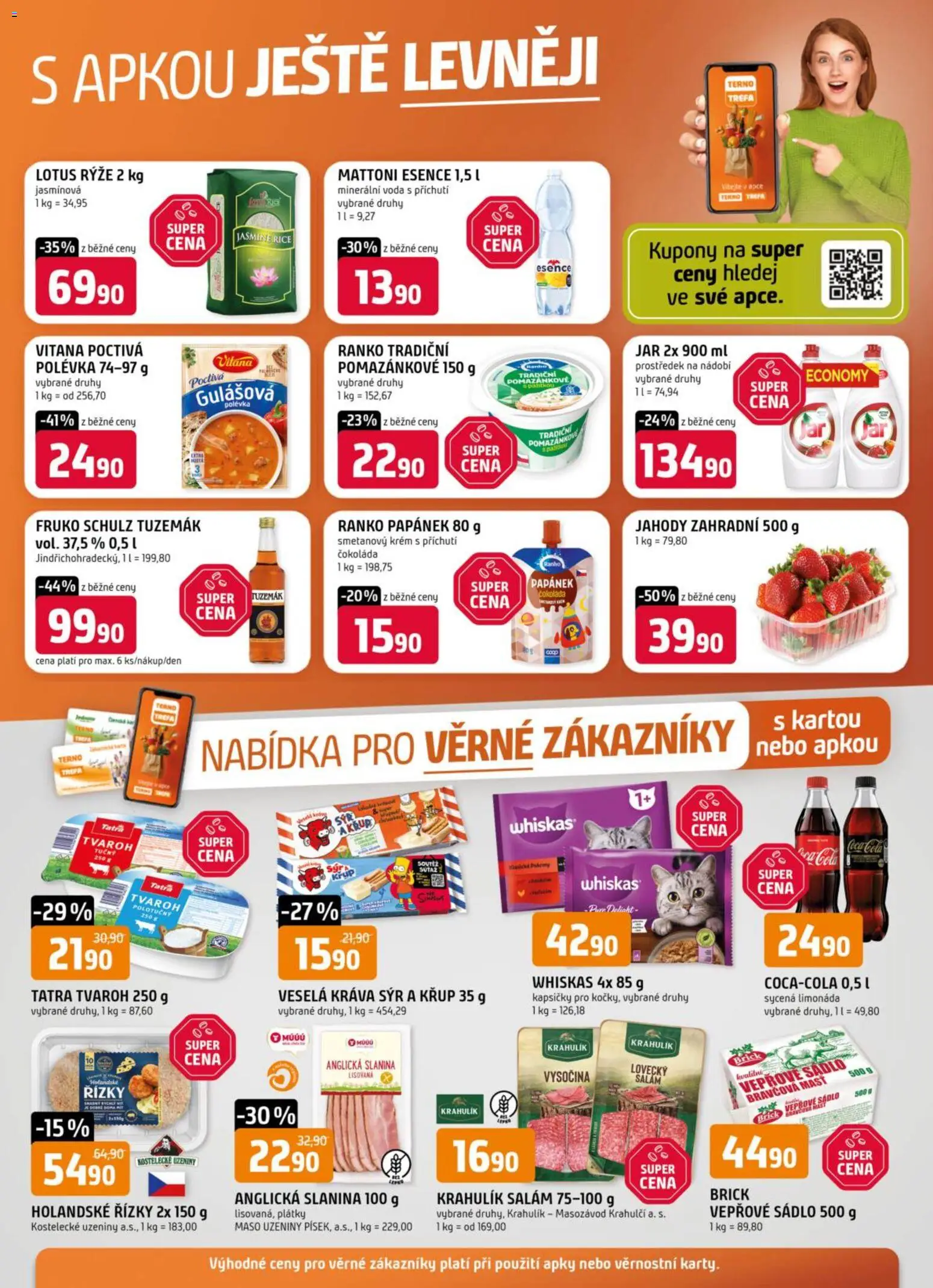Trefa leták - Nabídka pro věrné zákazníky od 15.04.2026 | Strana: 1 | Produkty: Mattoni, Tuzemák, Slanina, Lotus