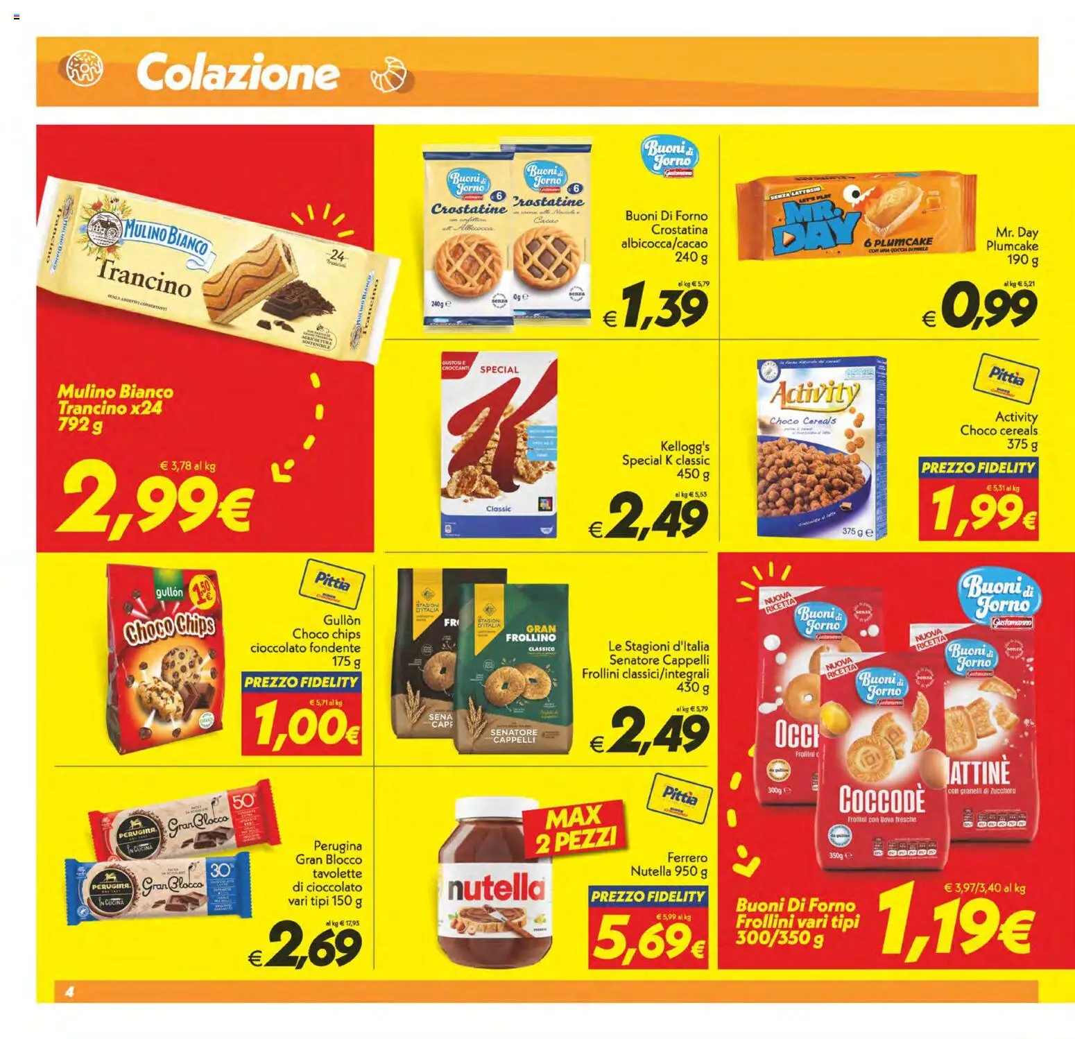 Volantino SuperConveniente del 02/10/2026 | Pagina: 4 | Prodotti: Uova, Cioccolato, Nutella, Plumcake