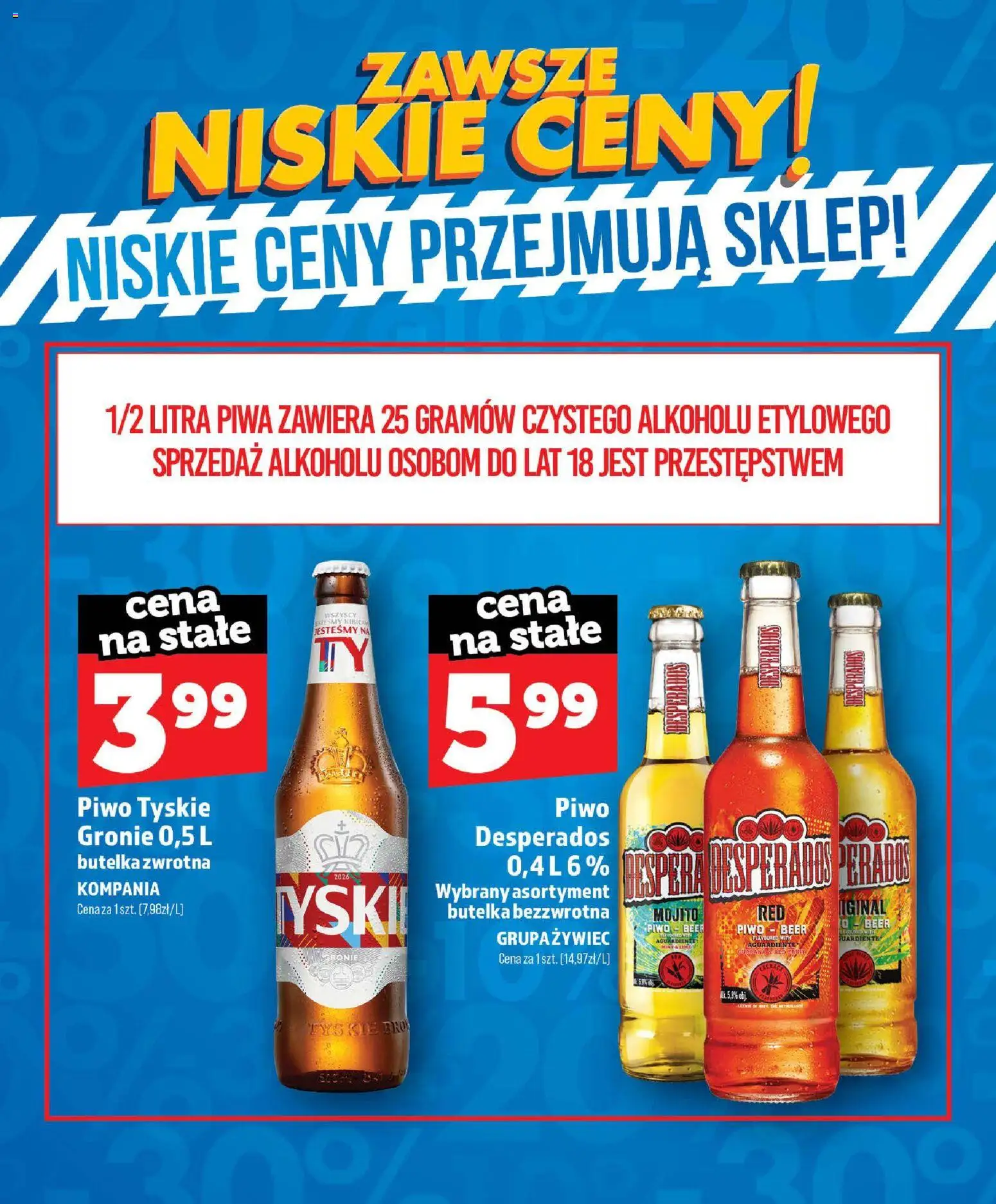 Topaz gazetka - Zawsze Niskie Ceny od 01.07.2026 | Strona: 61 | Produkty: Mojito, Tyskie, Piwo, Desperados