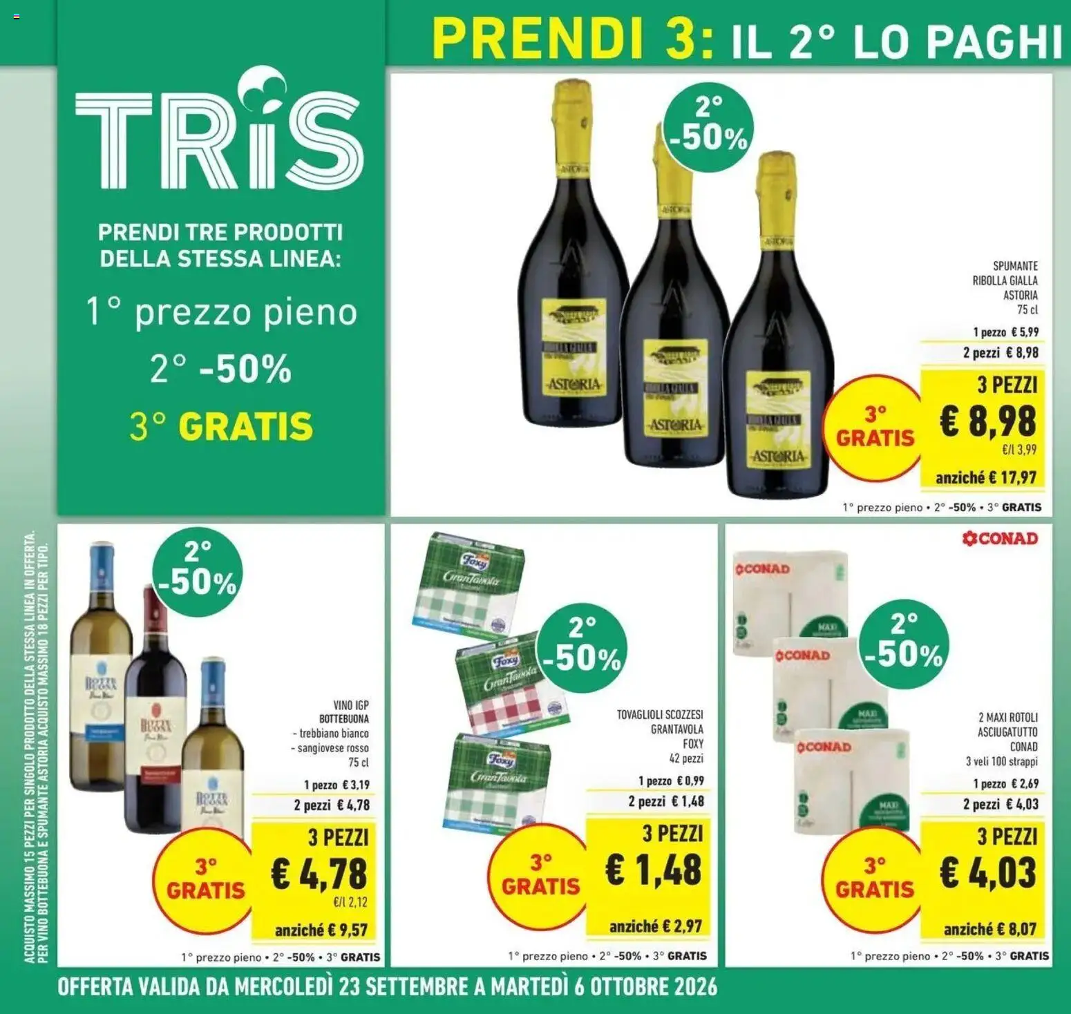 Volantino Conad dal 23/09/2026 > Anteprima | Pagina: 12 | Prodotti: Vino, Spumante, Asciugatutto