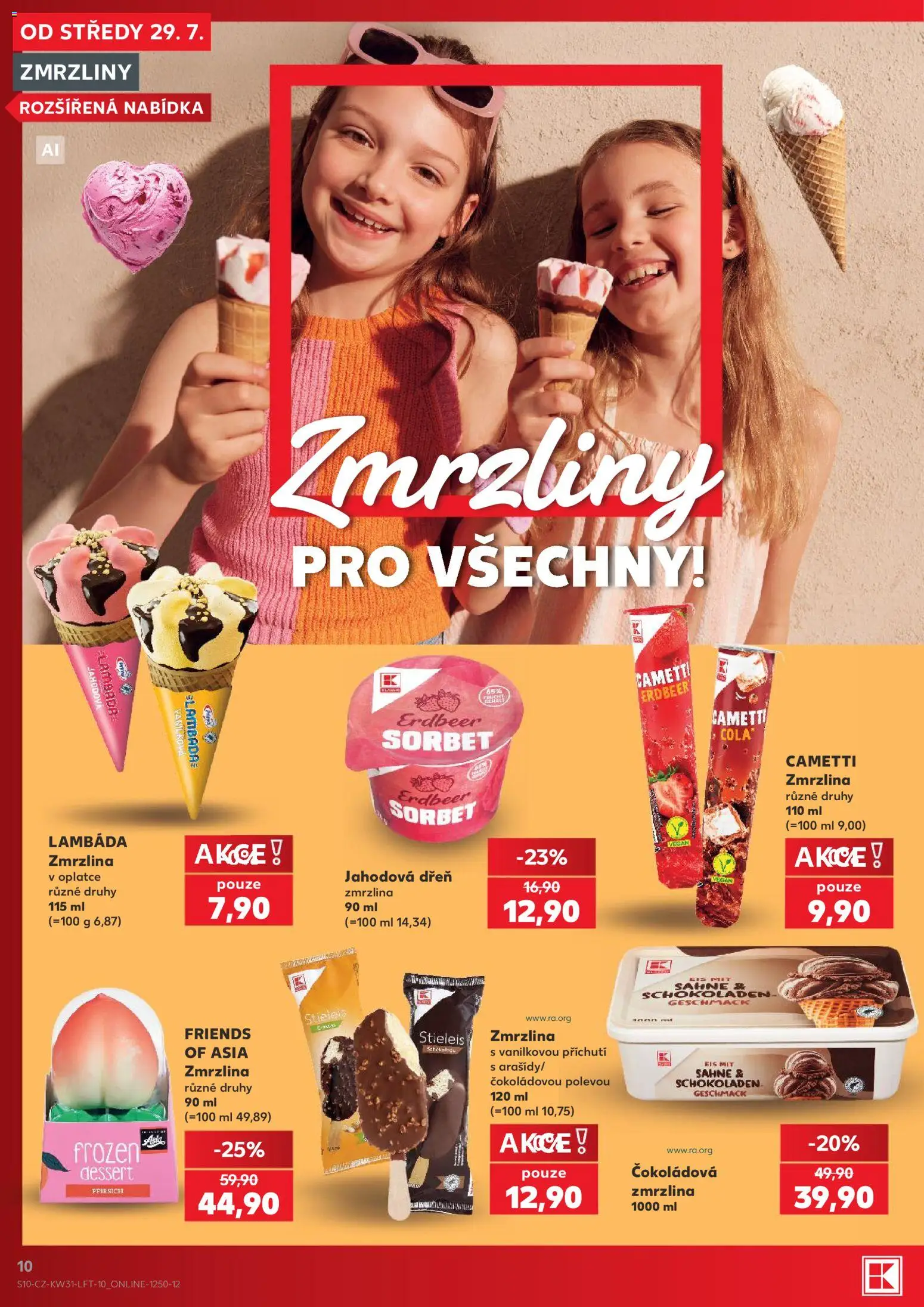 Kaufland leták - Praha 8 od 29.07.2026 | Strana: 10 | Produkty: Vegan, Zmrzliny, Zmrzlina, Sorbet