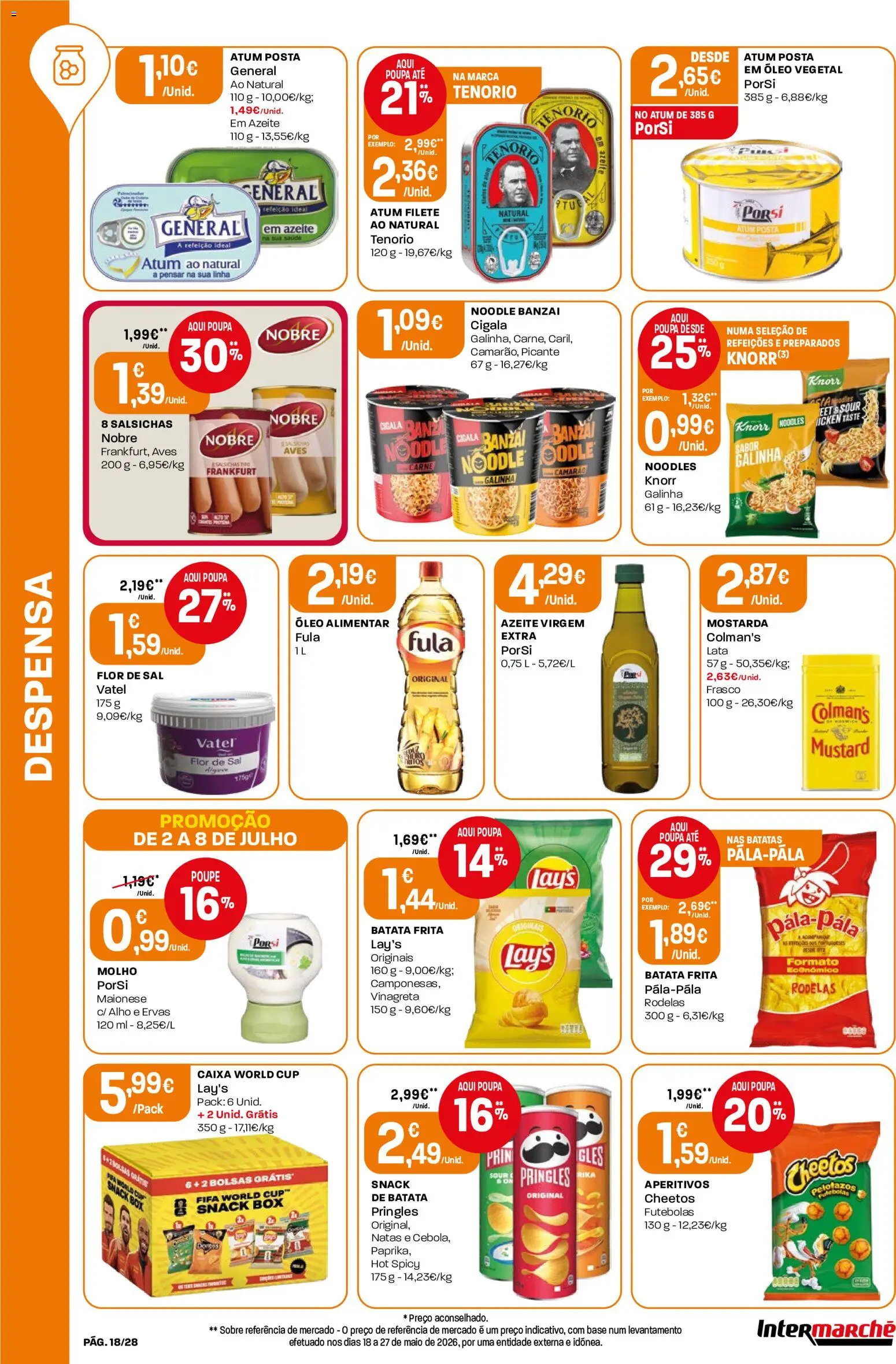 Intermarché Folheto Contact │ válido de 02/07/2026 | Página: 18 | Produtos: Atum, Caixa, Óleo, Natas