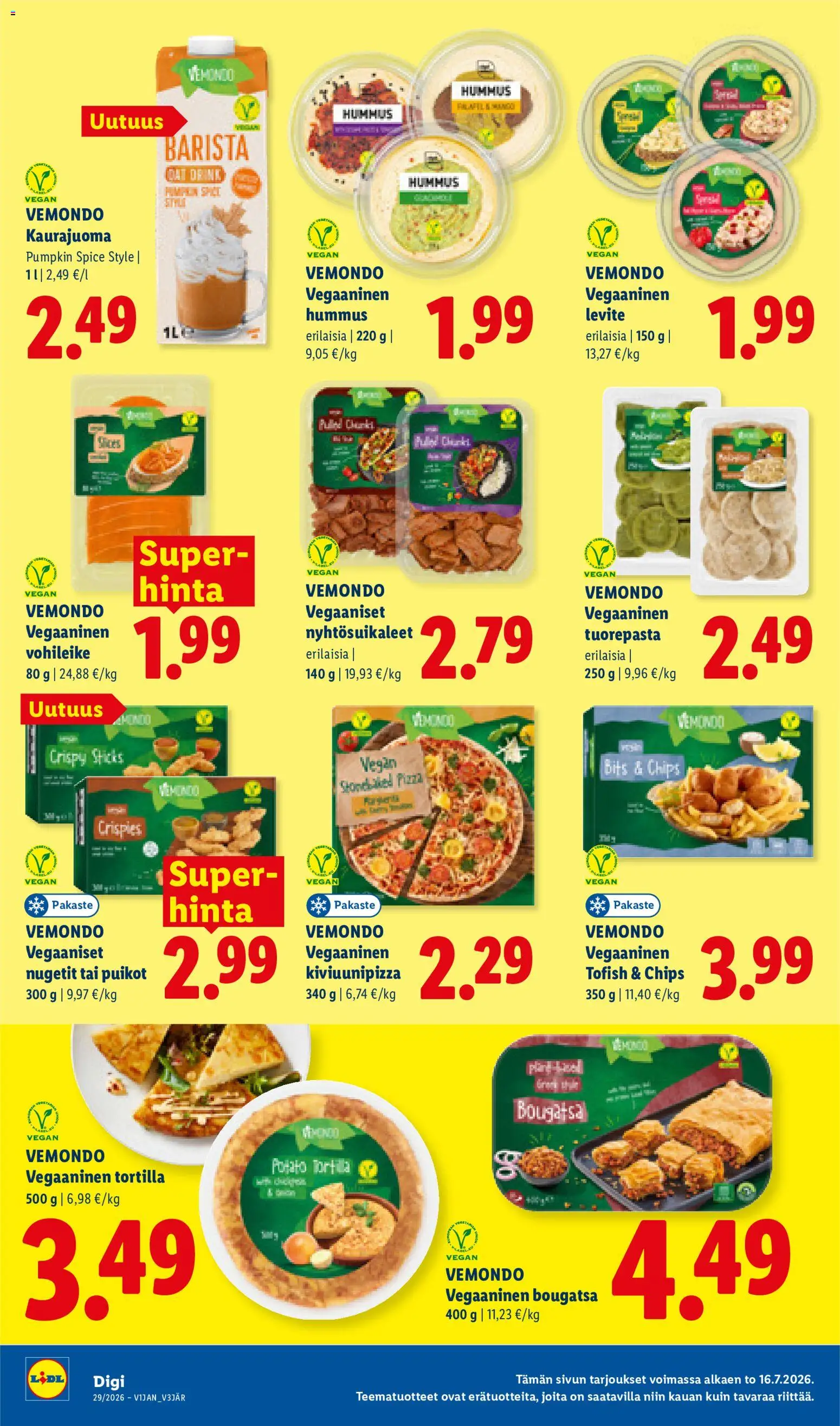 Lidl tarjoukset - Helsinki – voimassa 16/07/2026 alkaen | Sivu: 14 | Tuotteet: Nugetit, Tuorepasta, Pizza, Pasta