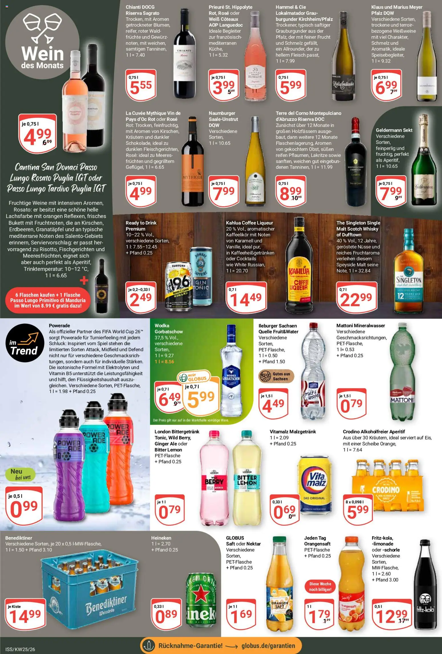 Globus Prospekt – gültig ab 15.06.2026 | Seite: 18 | Produkte: Granatapfel, Heineken, Powerade, Wodka