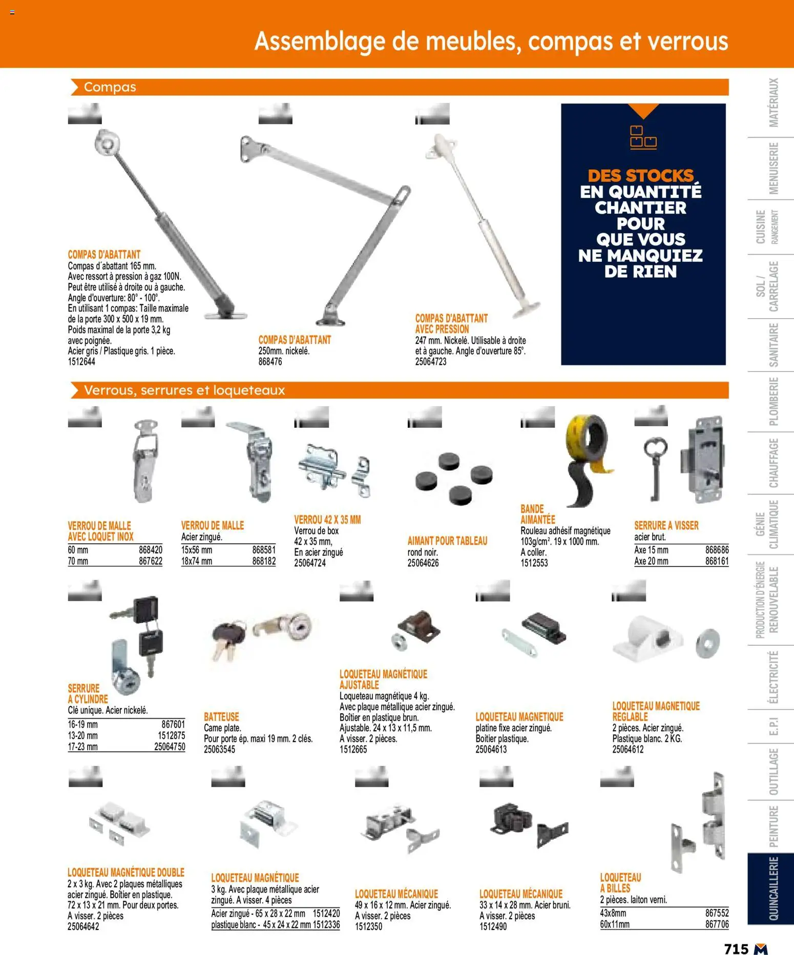 {H1} | Page: 715 | Produits: Clé, Poids, Verrou, Rouleau