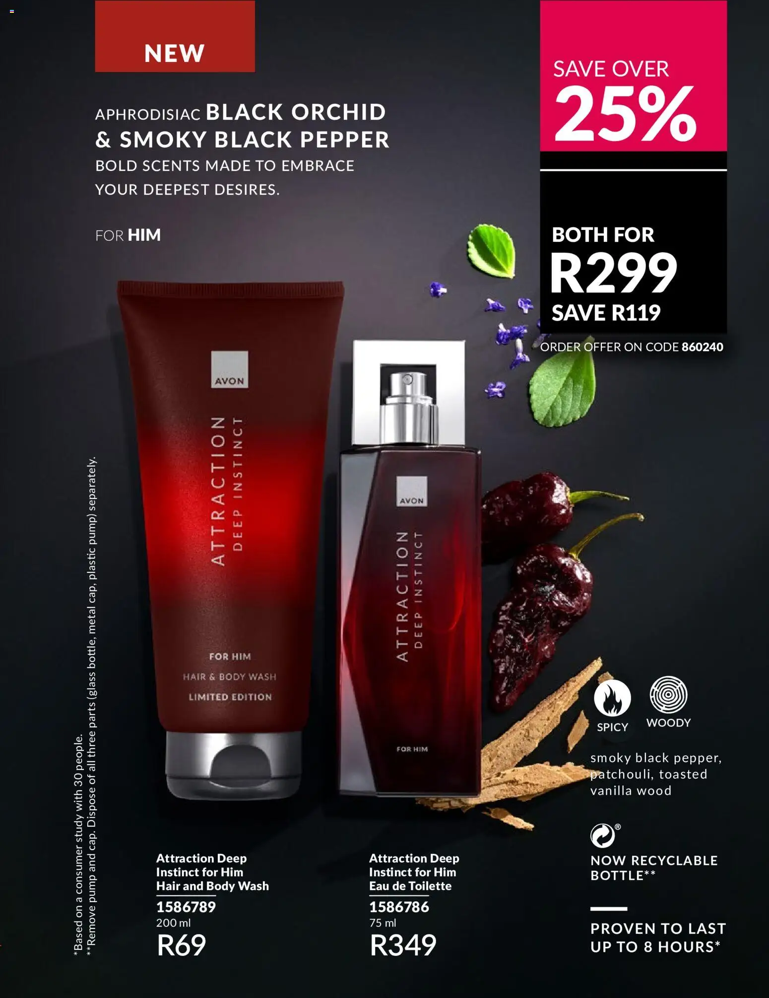 New Avon catalogue – valid from 11.05.2026 | Page: 13 | Products: Eau de toilette, Body wash, Pepper