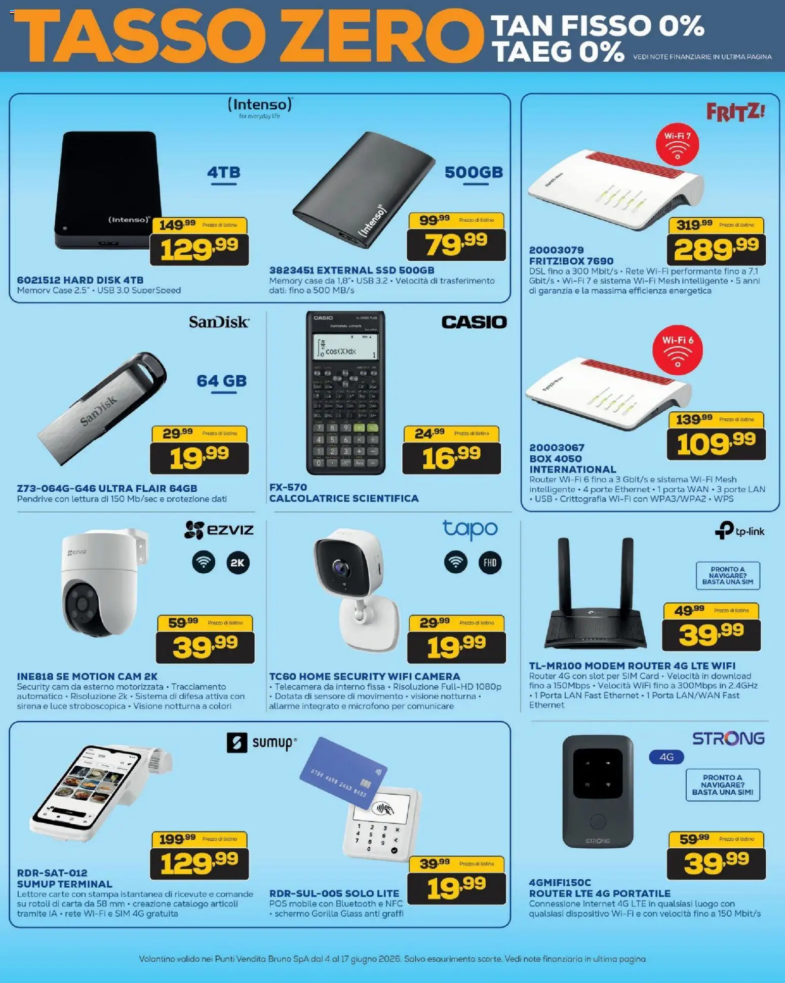 Volantino BRUNO del 04.06.2026 | Pagina: 22 | Prodotti: Schermo, Mobile, Microfono, USB
