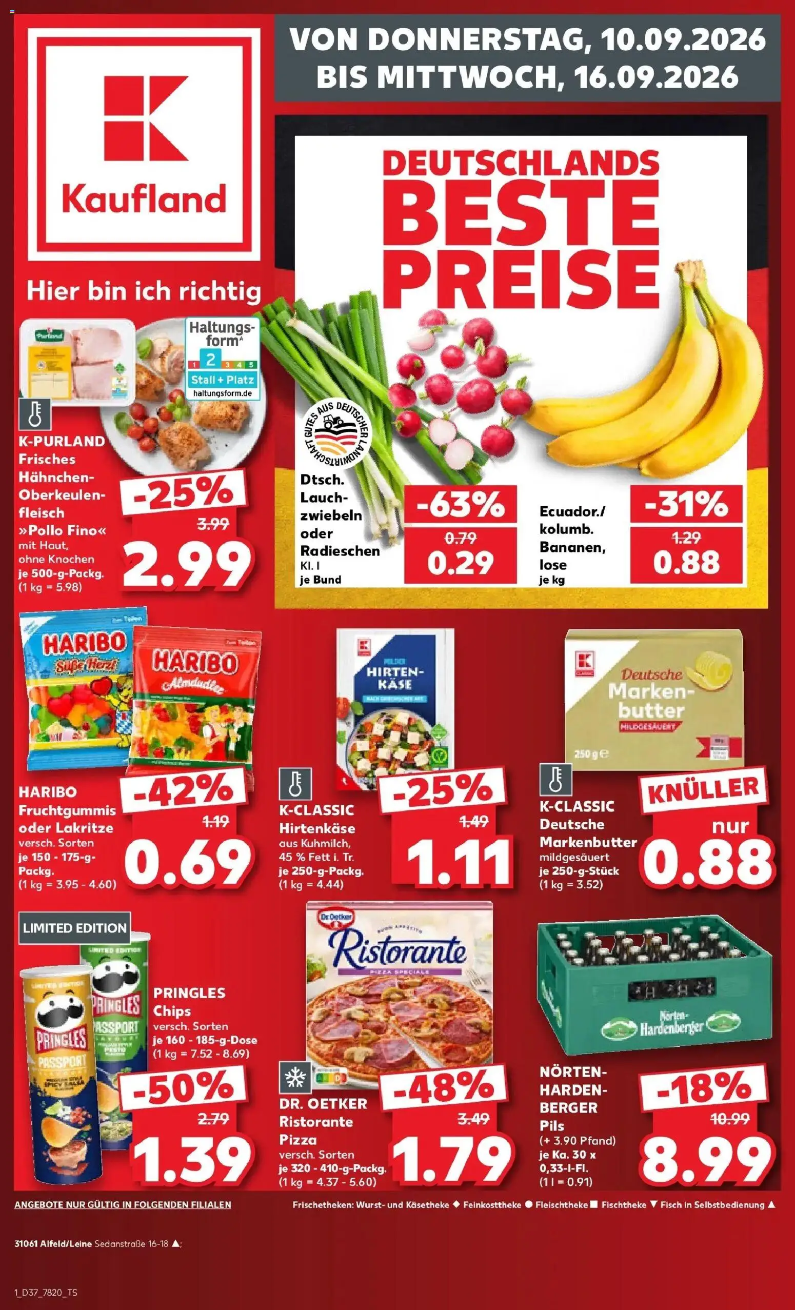 Prospekt Kaufland ab 10.09.2026 » Angebote Online zum Blättern | Seite: 1 | Produkte: Hahnchen, Butter, Chips, Lauch