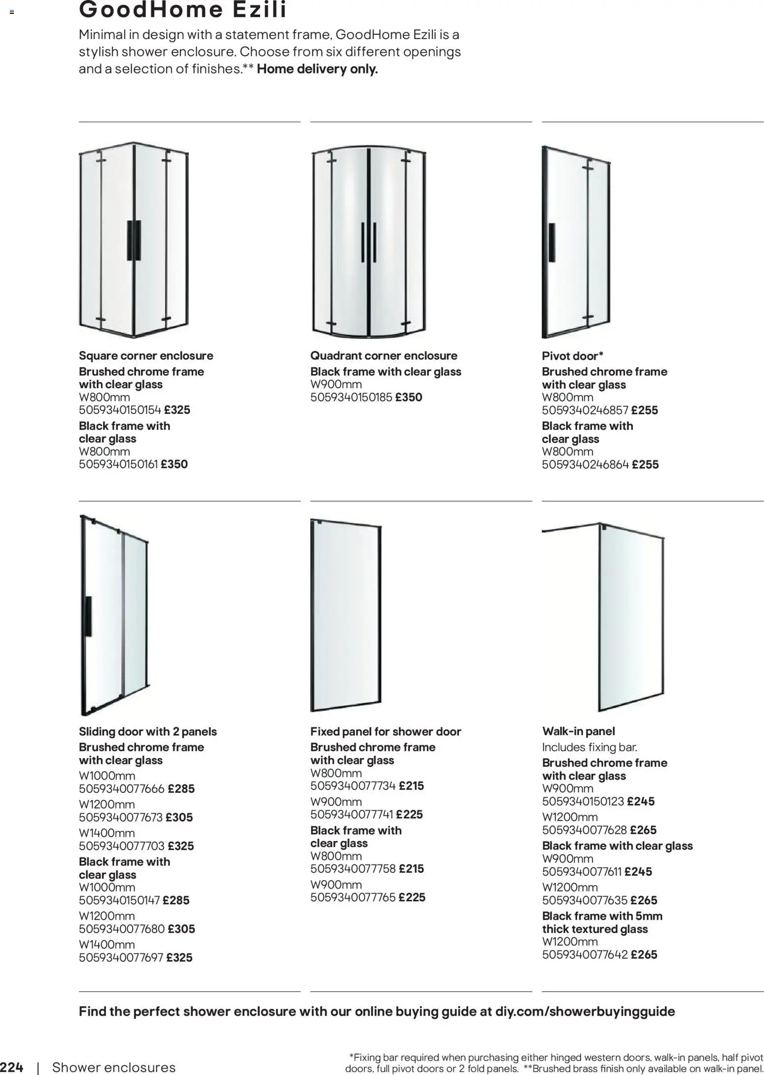 {H1} | Page: 225 | Products: Shower, Door, Doors