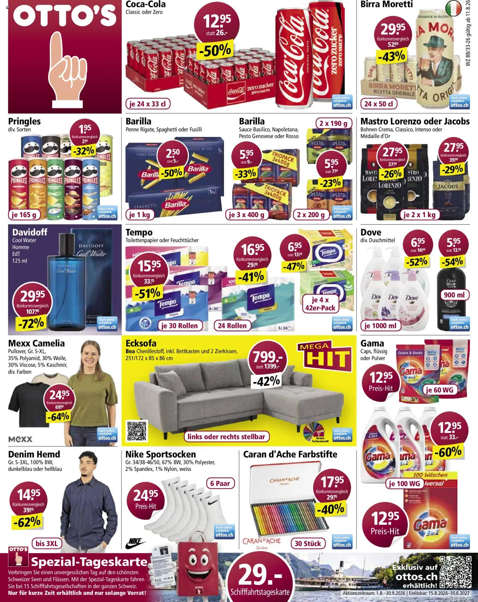Otto's aktionen – gültig ab 11.08.2026 | Seite: 1 | Produkte: Barilla, Pulver, Zucker, Toilettenpapier