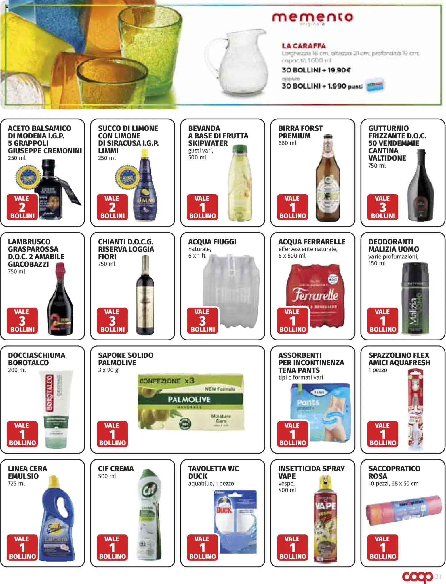 Volantino COOP del 28.05.2026 | Pagina: 31 | Prodotti: Sapone, Succo, Insetticida, Ferrarelle