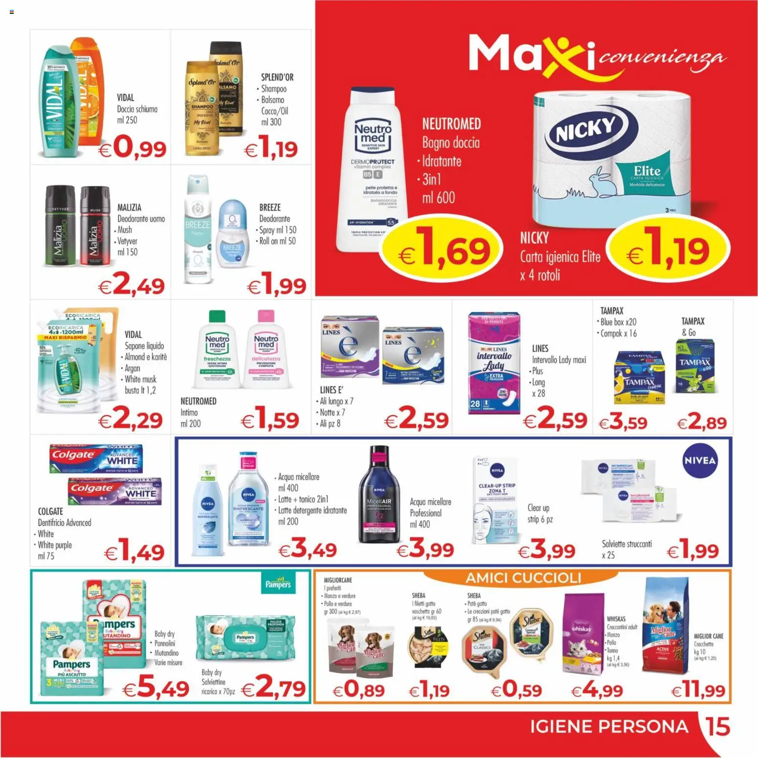 Volantino MerSi Supermercati del 06.05.2026 | Pagina: 15 | Prodotti: Balsamo, Acqua micellare, Tonno, Doccia