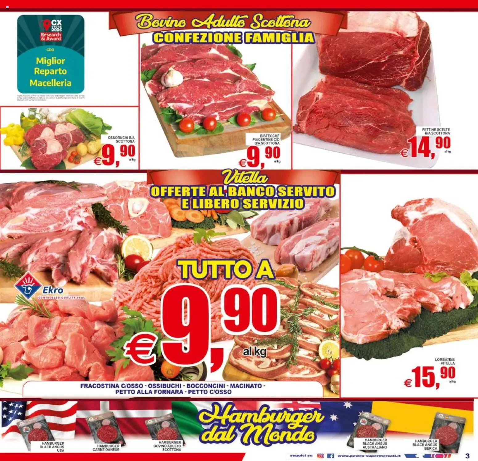 Volantino Pewex del 02/09/2026 | Pagina: 3 | Prodotti: Bovino, Carne, Hamburger, Macinato