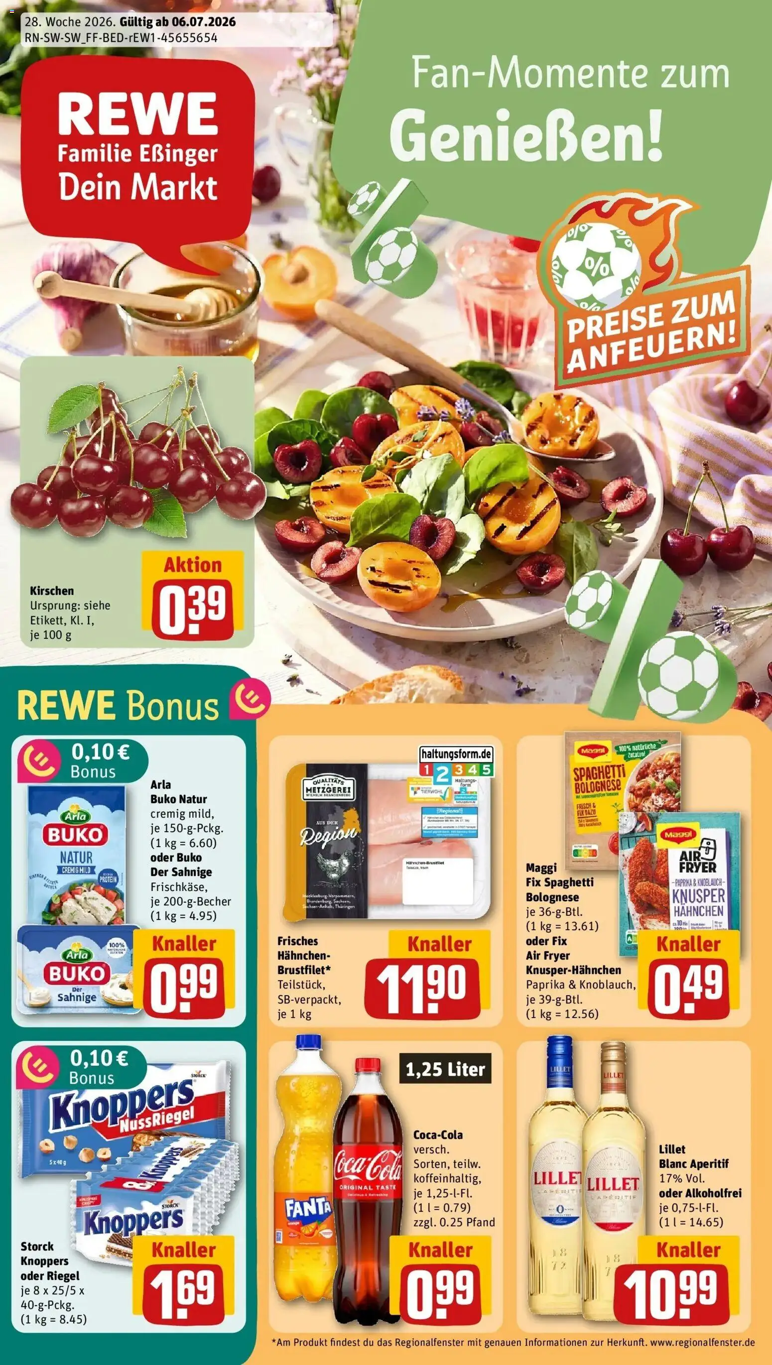 Rewe Prospekt Pfullingen – gültig ab 05.07.2026 | Seite: 1 | Produkte: Hahnchen, Fanta, Maggi, Knoblauch