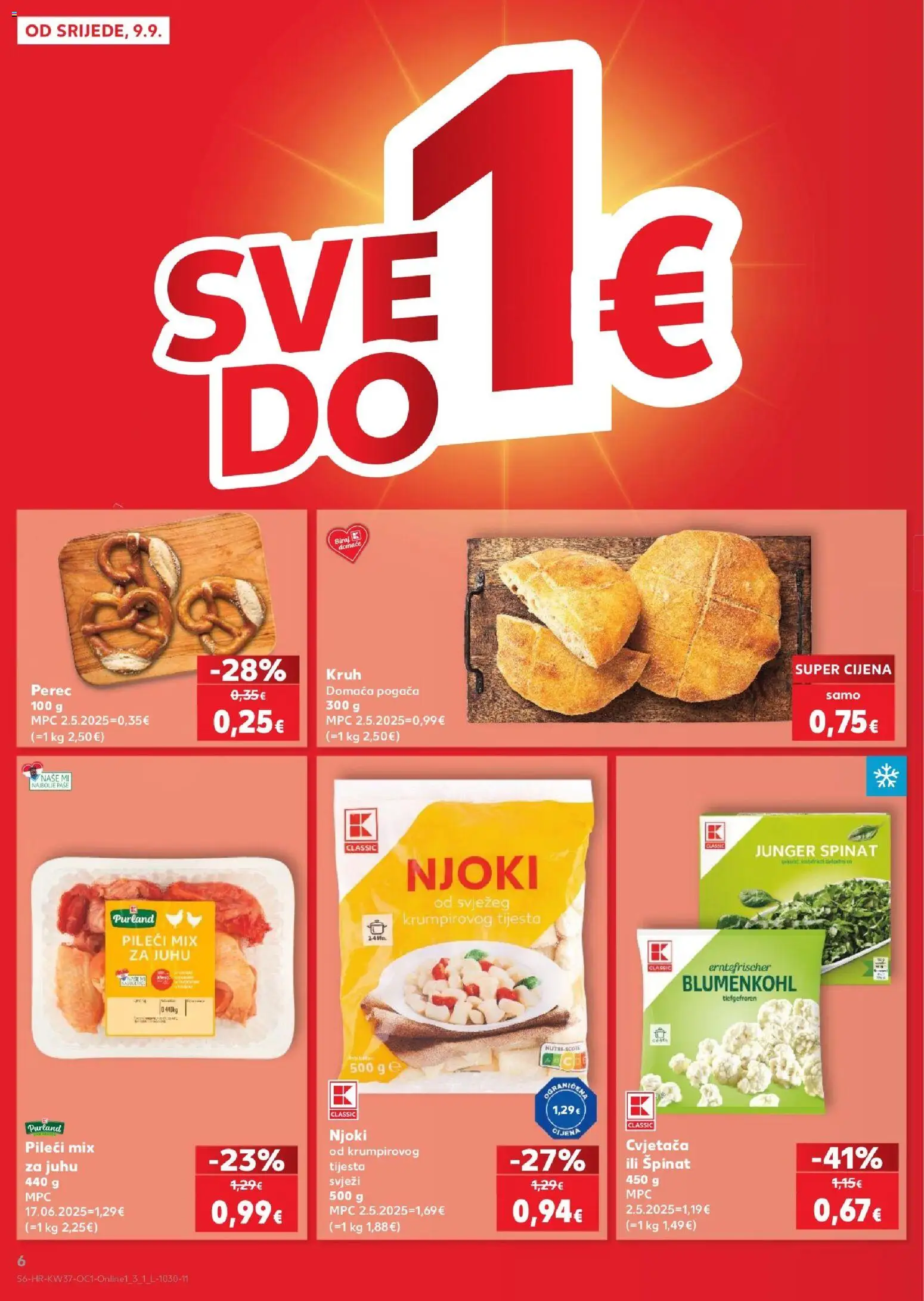 Kaufland katalog | vrijedi od 09.09.2026 | Stranica: 6 | Proizvodi: Špinat, Gnocchi, Kruh, Cvjetaca