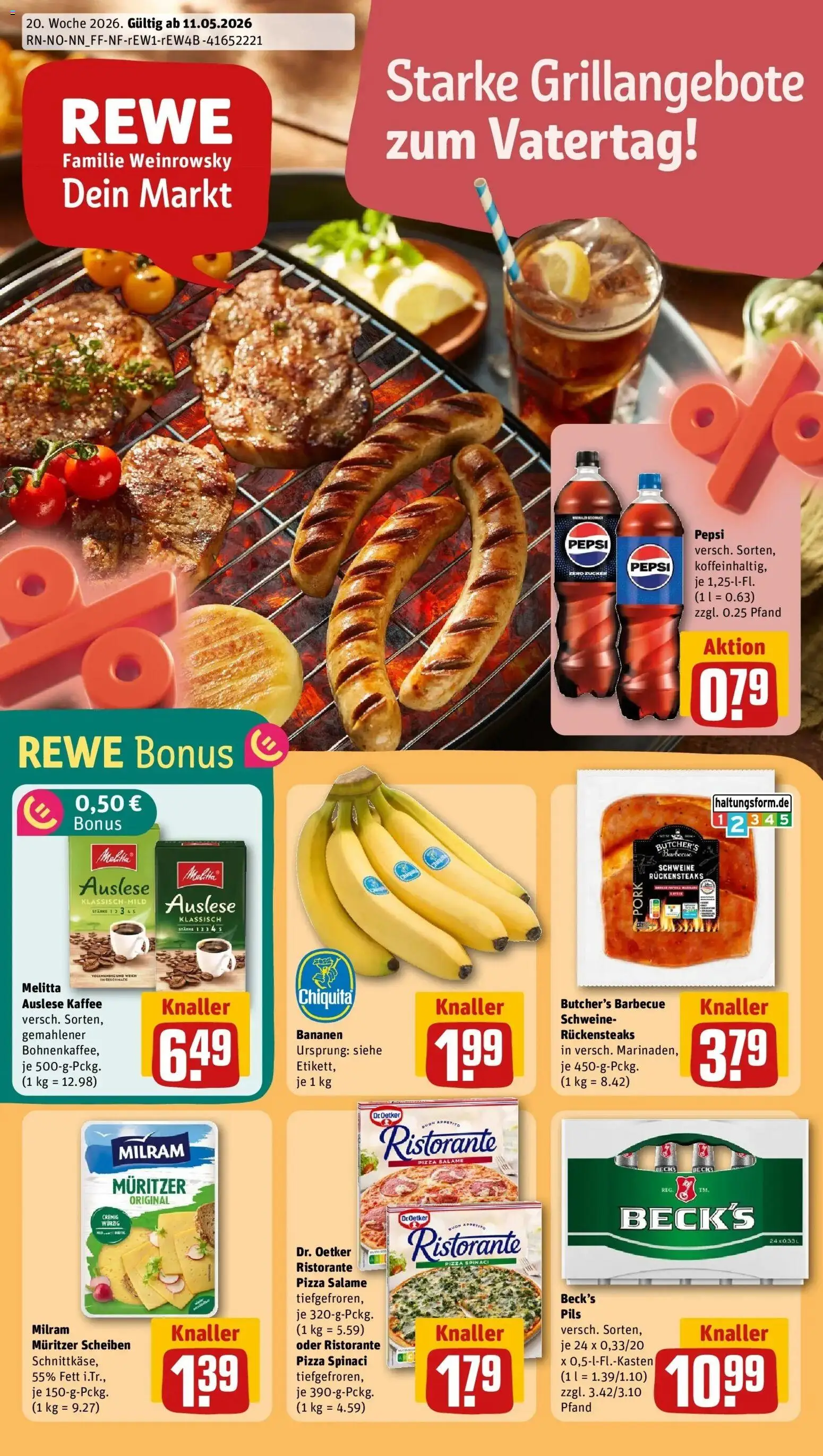 Rewe Prospekt Drochtersen	 – gültig ab 10.05.2026 | Seite: 1 | Produkte: Ristorante, Pils, Bananen, Pepsi