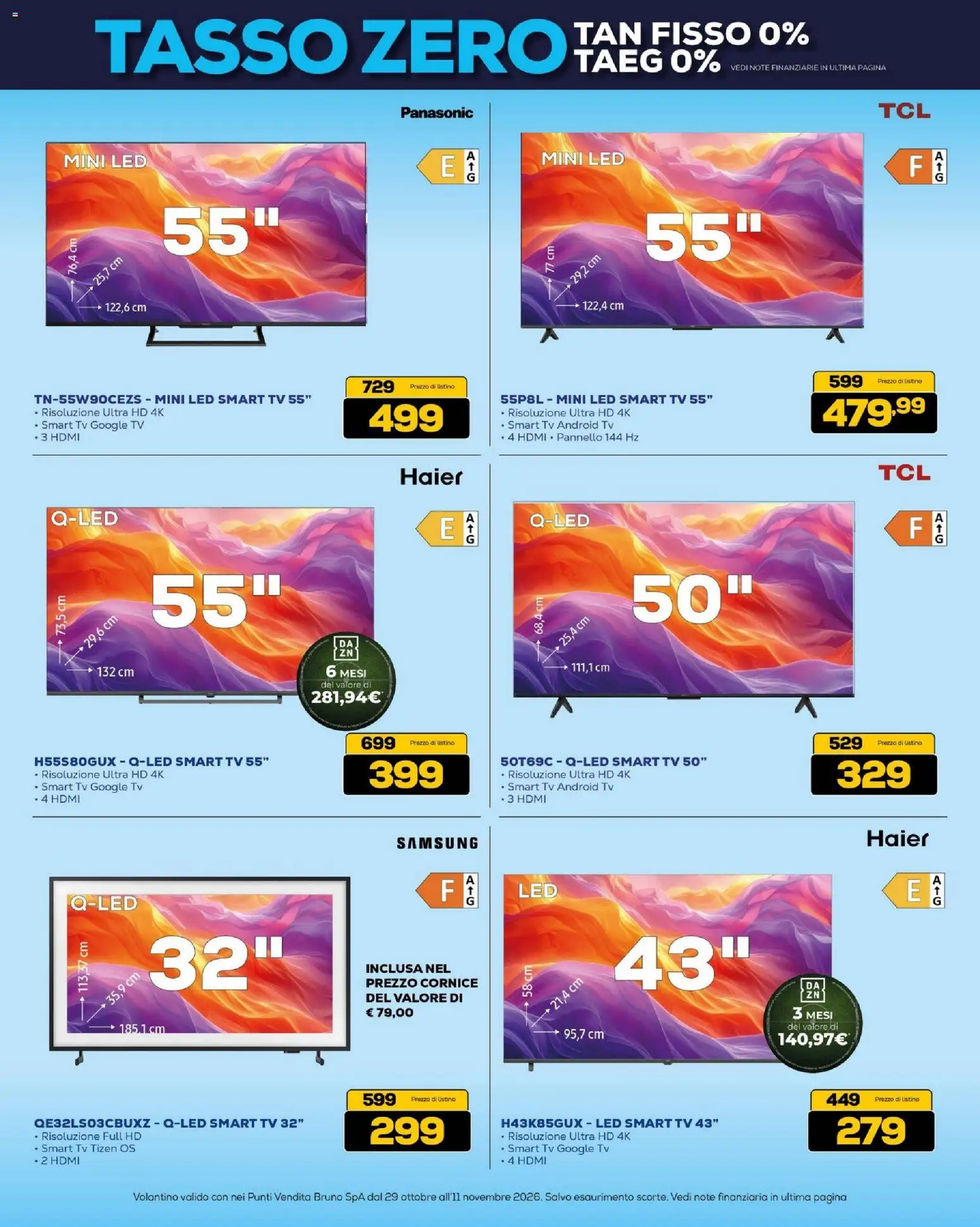 Volantino BRUNO del 29/10/2026 | Pagina: 6 | Prodotti: smart TV, TV, Samsung