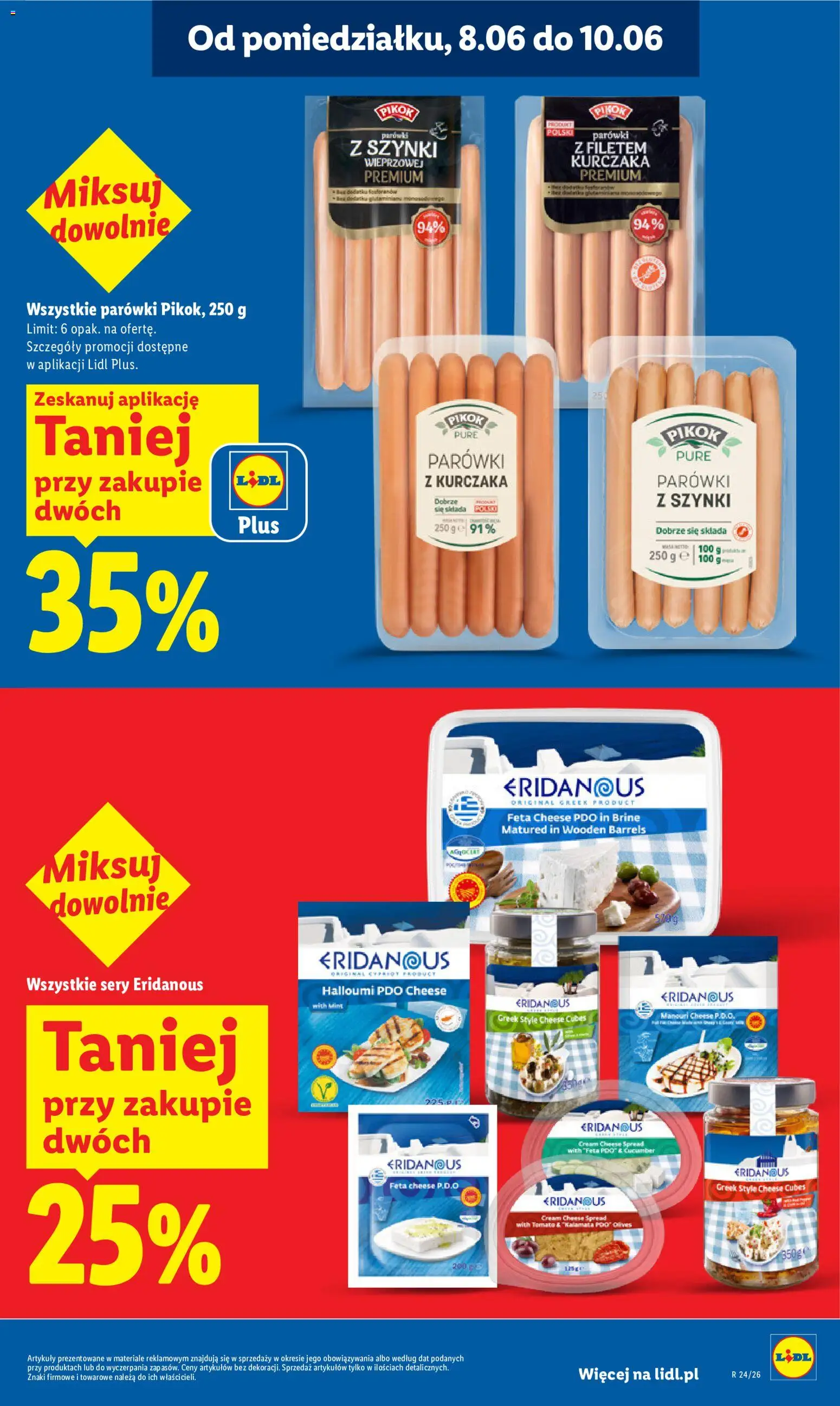 Lidl gazetka od 08.06.2026 | Strona: 5 | Produkty: Cream cheese, Parówki z szynki, Parówki z filetem kurczaka, Sery